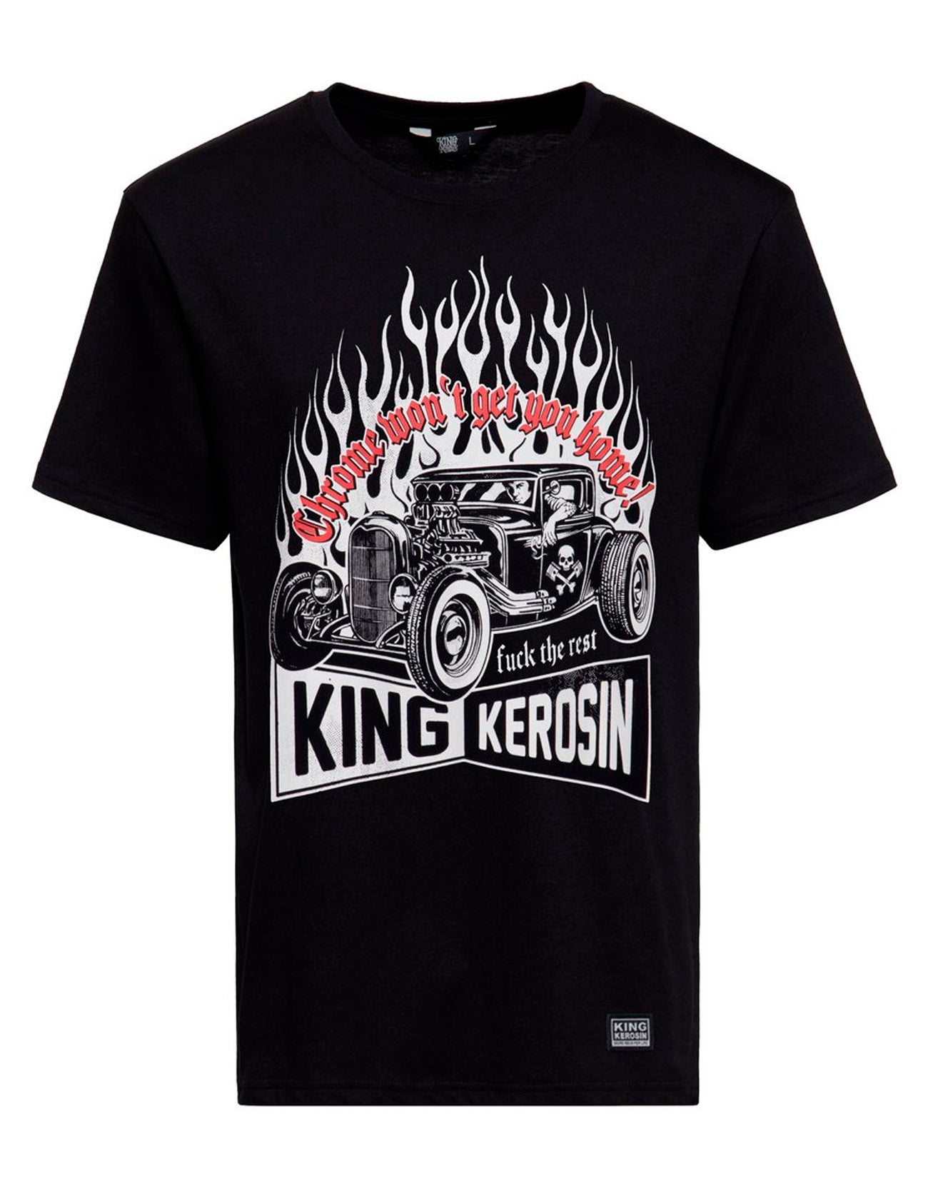 T-Shirt 'Chrome Won't Get You Home' in Schwarz