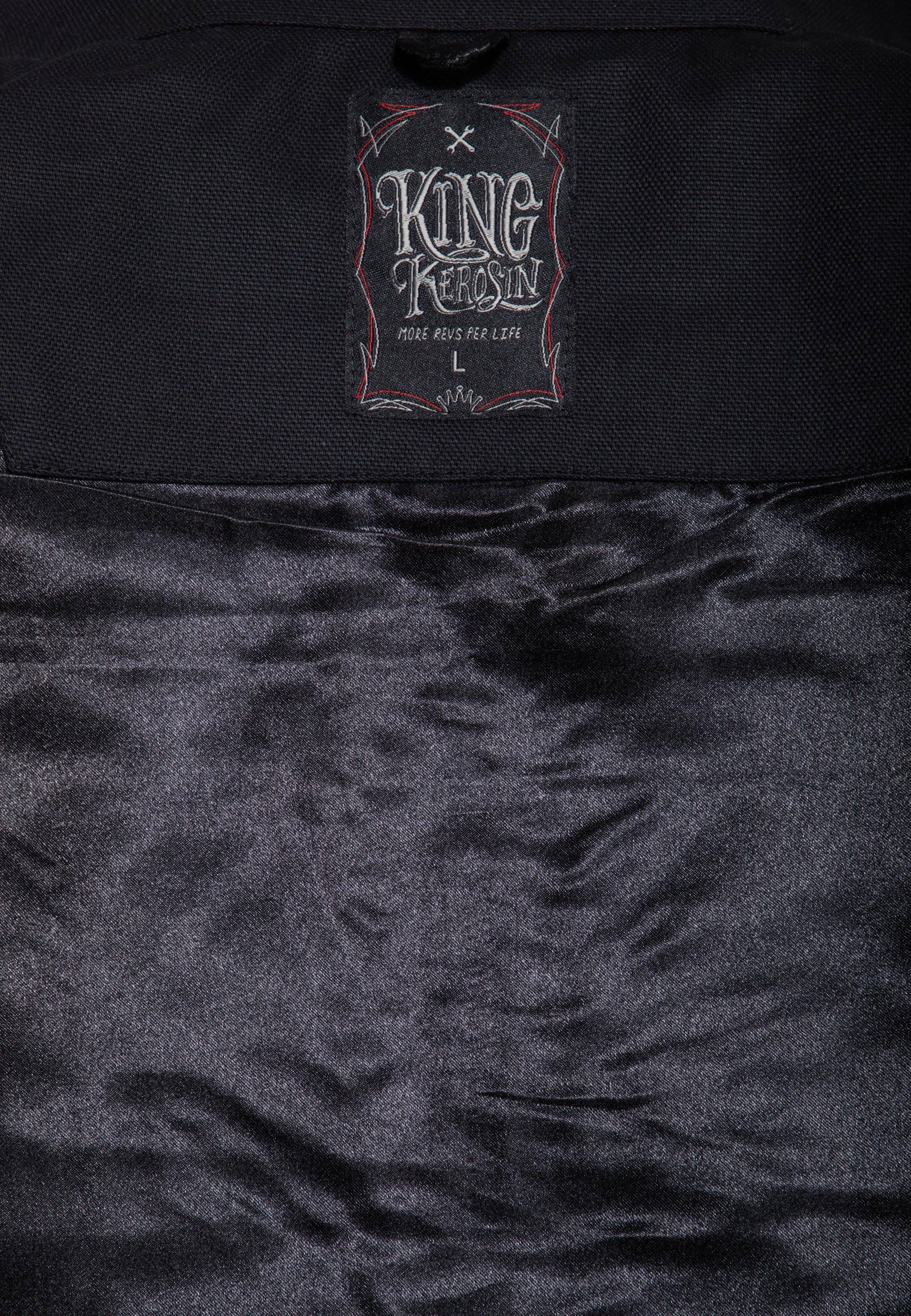 King Kerosin «Bonneville Land» Oldschool Workwear Racing Patch Gabardine Jacke / Herrenjacke