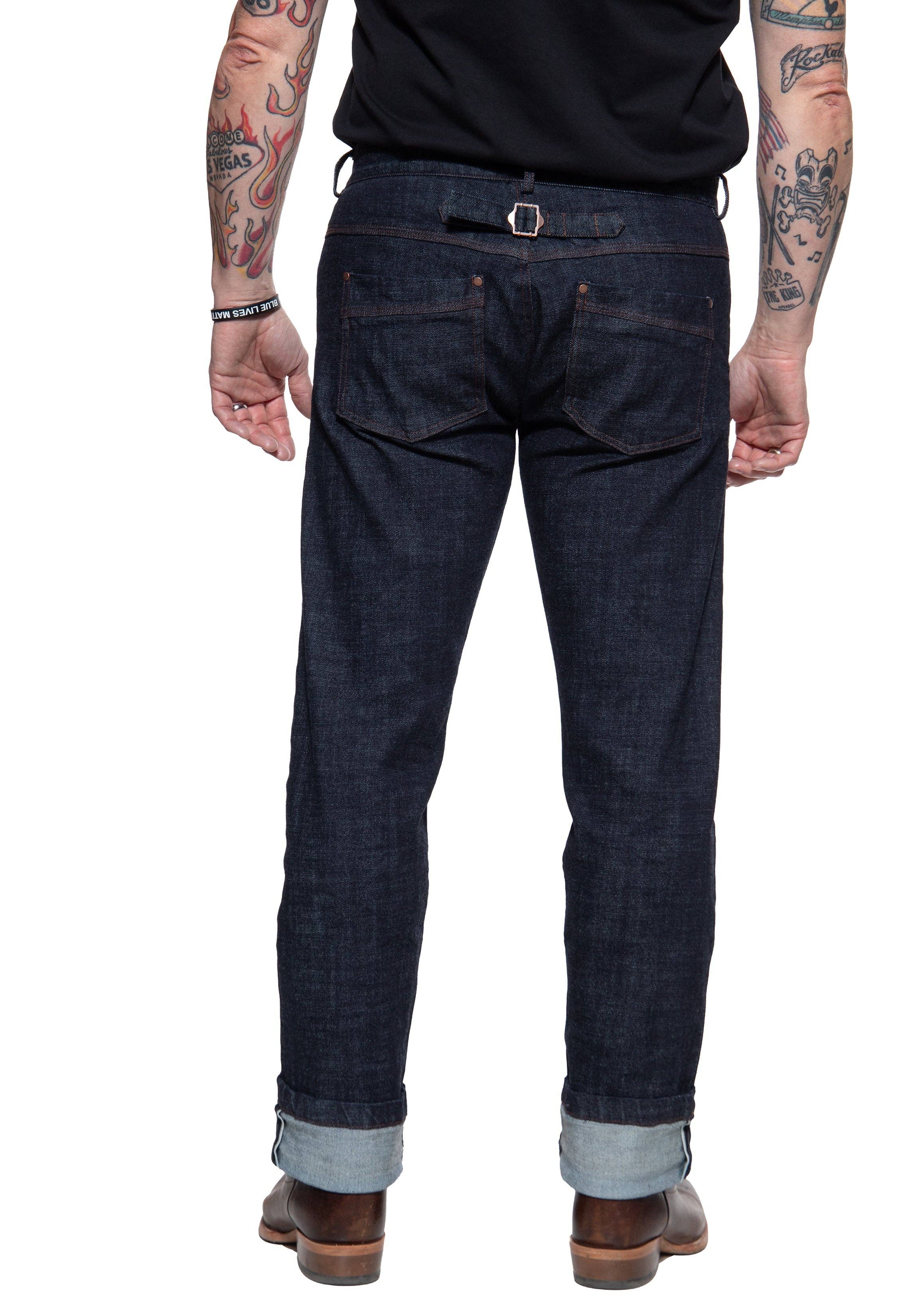 King Kerosin «Robin Selfedge» Cinch Back Oldschool Regular Fit Jeanshose / Jeans
