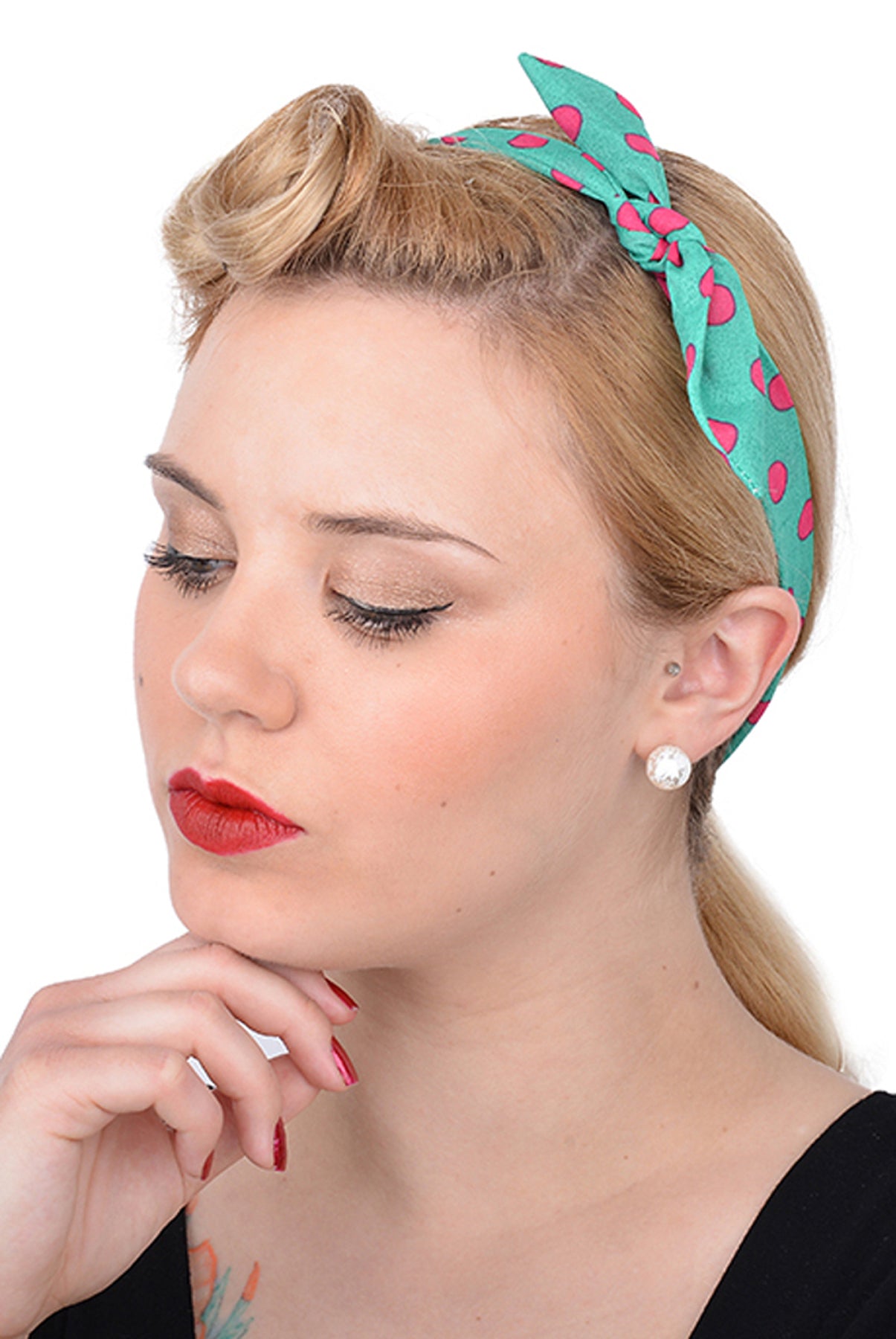 1Cute_Retro_CHARLOTTE_Punkte_50s_Polka_Dots_HAARBAND_blau_killer_kirscheAKPSTHb3SAfYm