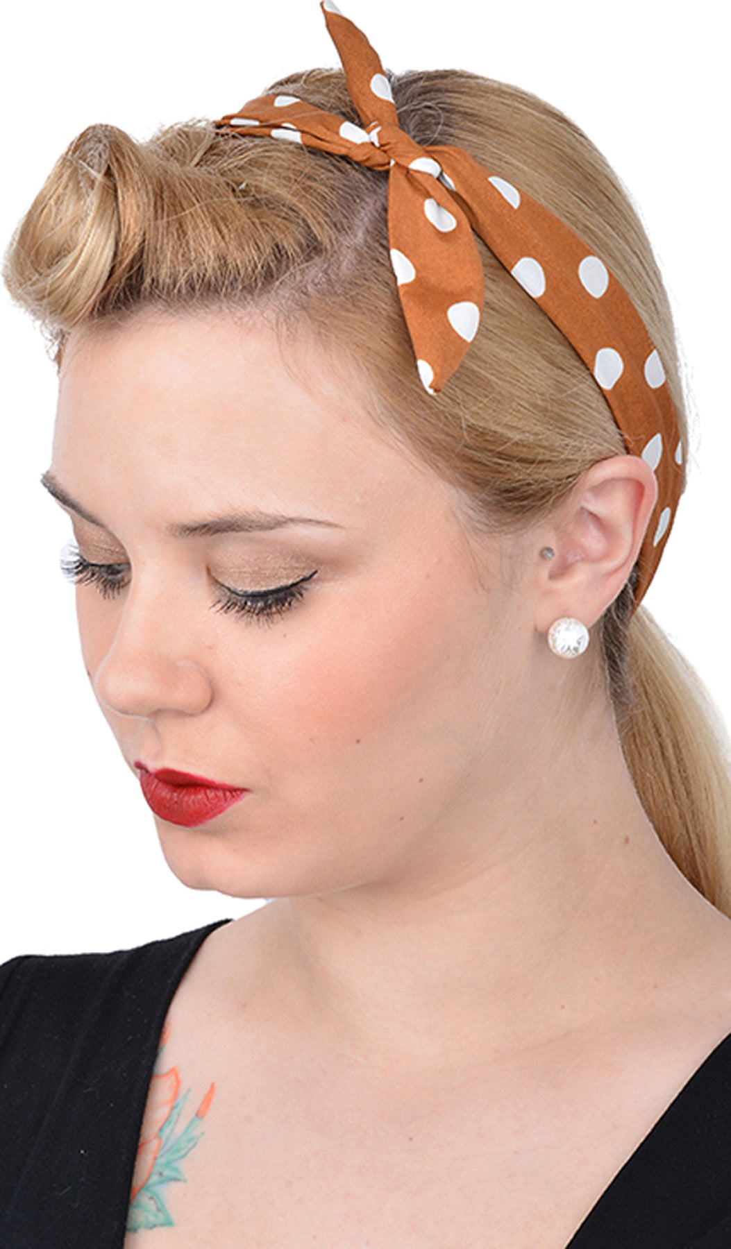1Cute_Retro_CHARLOTTE_Punkte_50s_Polka_Dots_HAARBAND_killer_kirsche_braun0lzjO5Eq201gU
