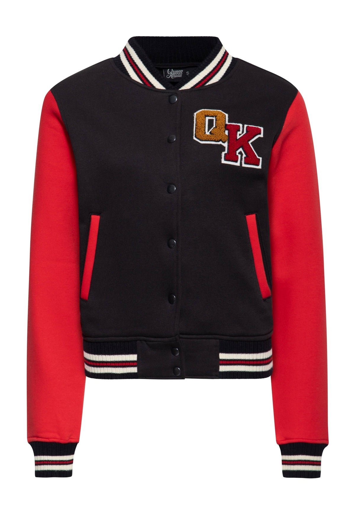 Queen Kersoin «We Can Do It» Western Pin Up Retro Oldschool Collegejacke - Schwarz