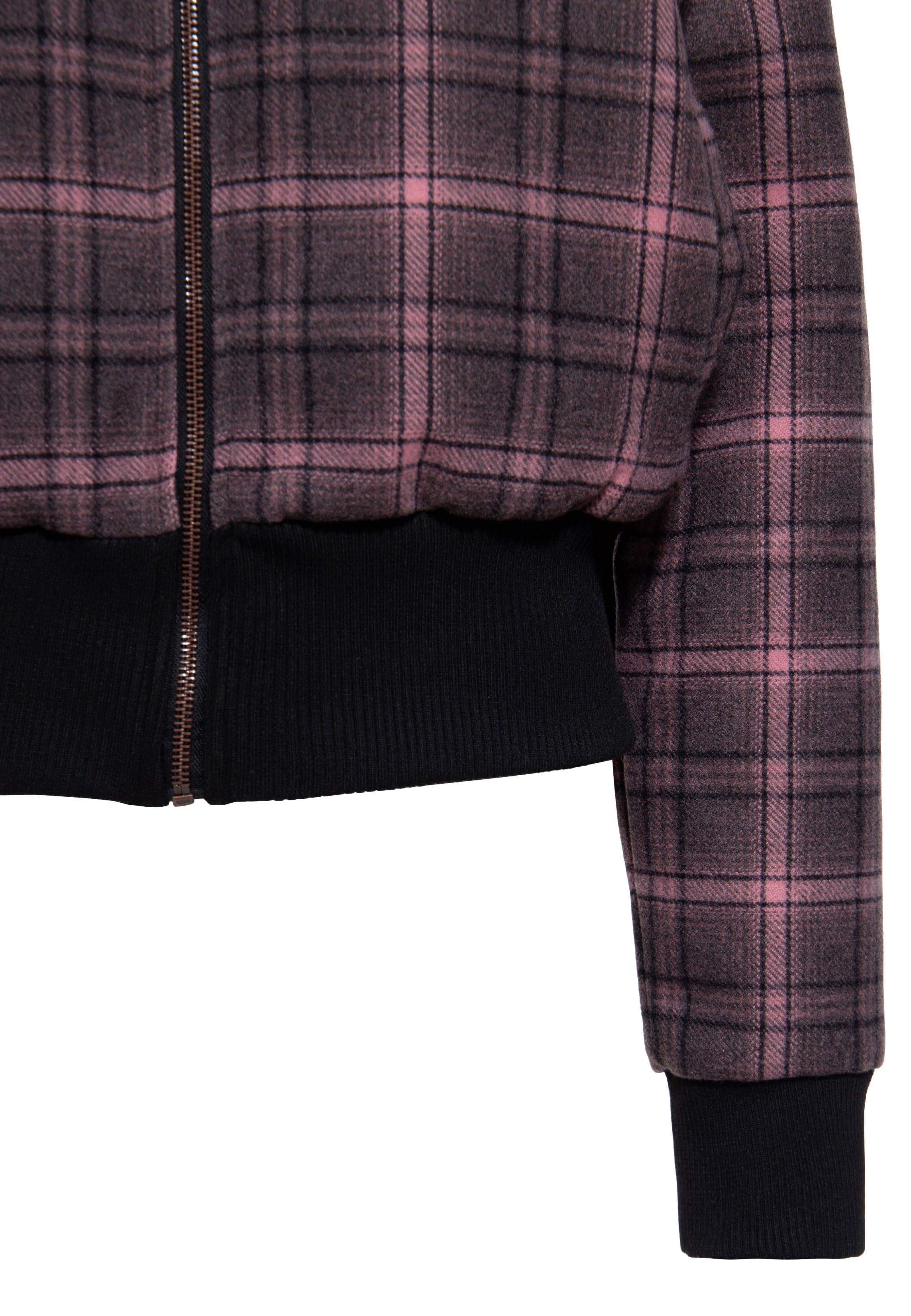 Queen Kerosin «Teddy Flanell» Vintage Karo Oldschool Teddykragen Fliegerjacke / Winterjacke
