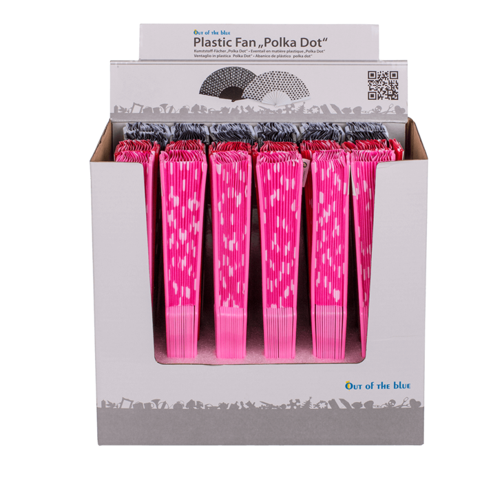 Polka Dots / Punkte Handfächer - 4 Farben