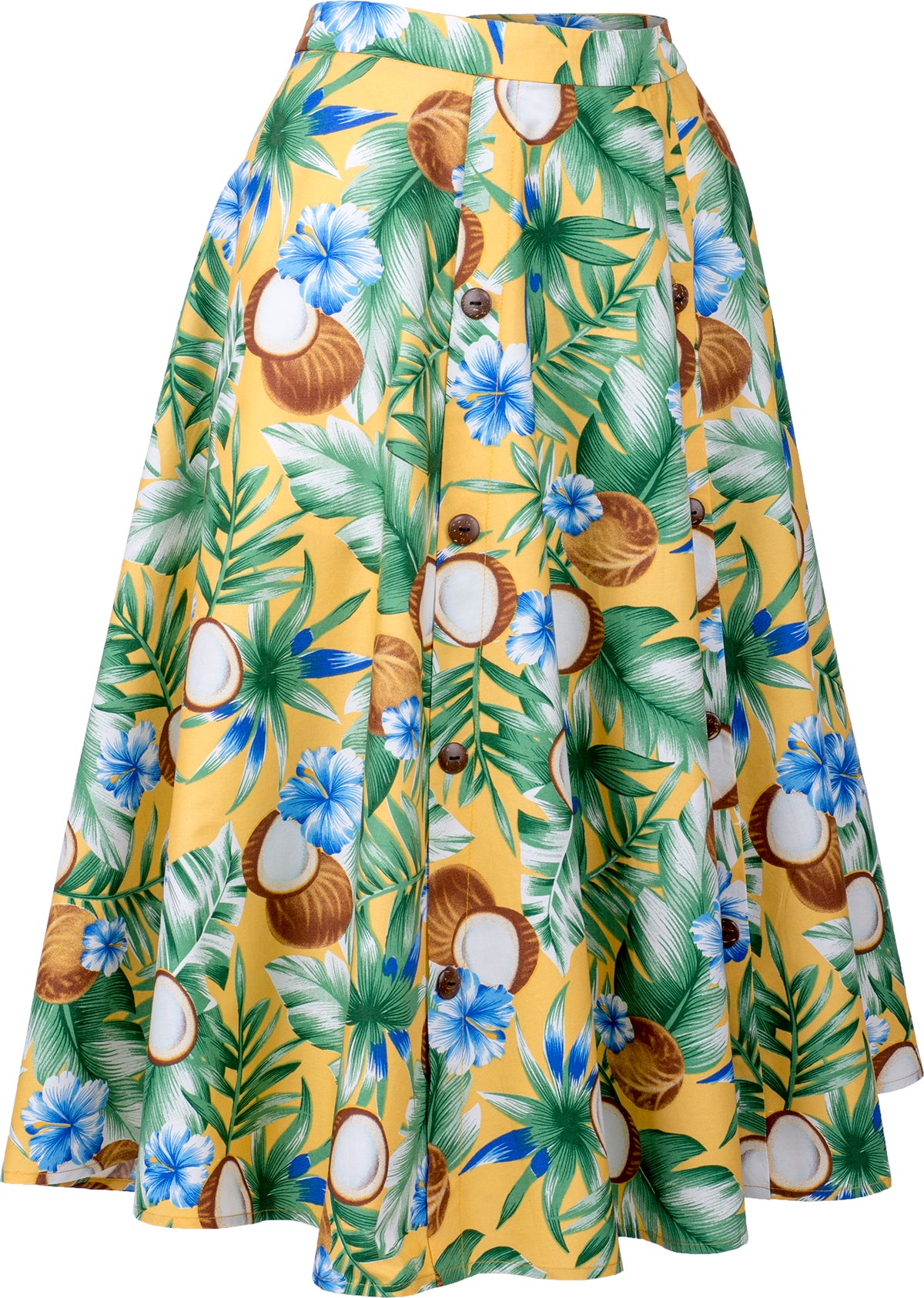 Kuestenluder_JULA_Coconut_KOKOSNUSS_Hibiskus_Skirt_SWING_ROCK_Gelb-3