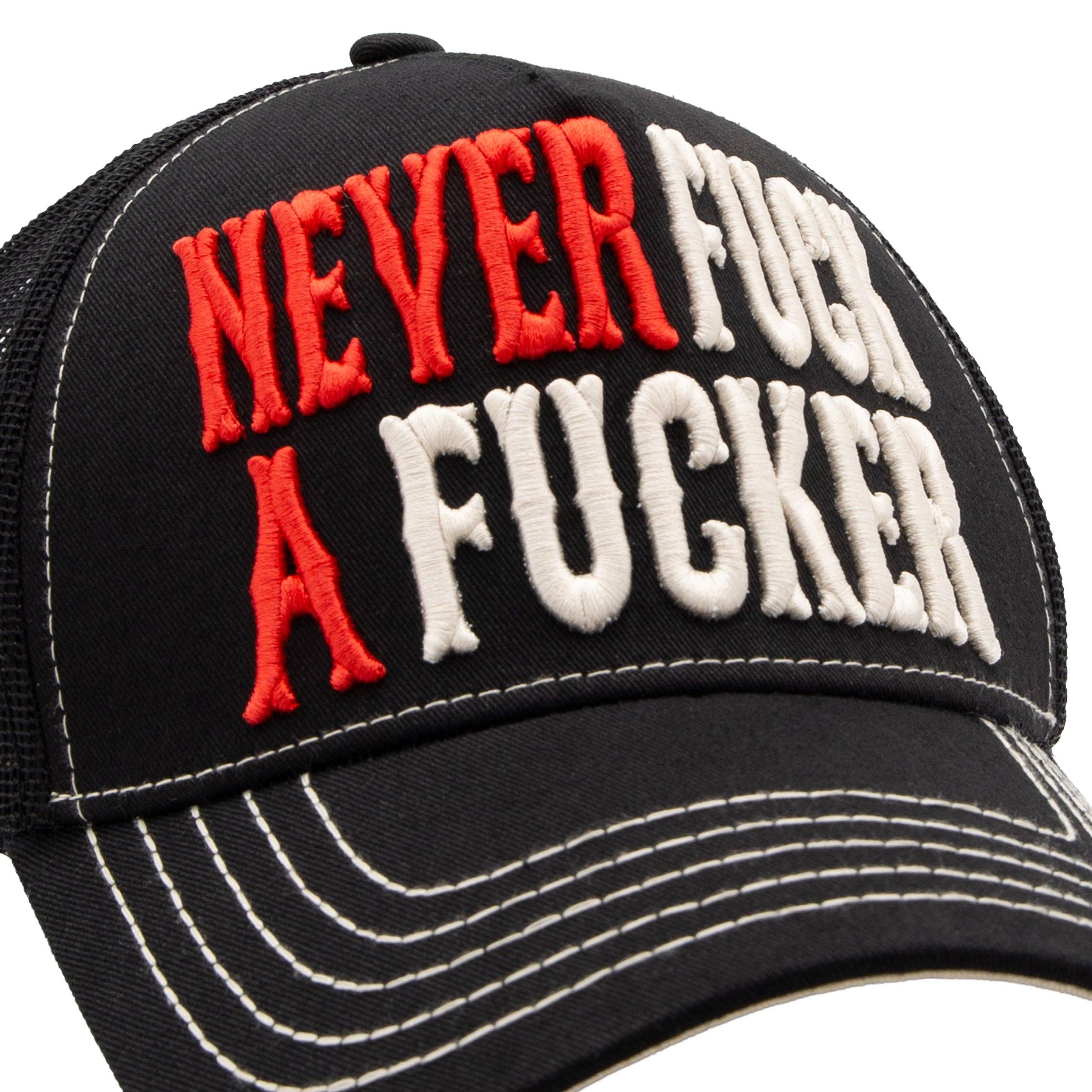 King Kerosin  «Never Fuck a Fucker» Oldschool Trucker Cap - Schwarz