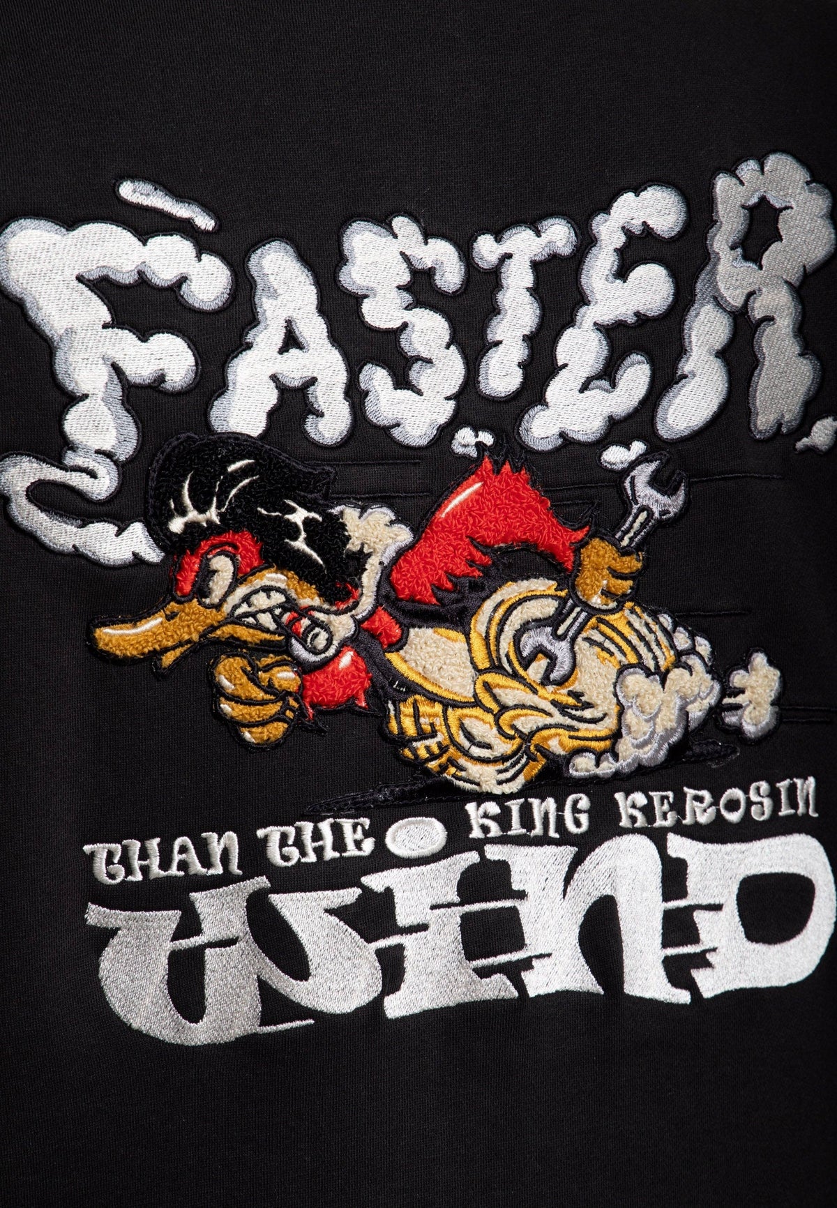 King Kerosin «Faster Than The Wind» Oldschool Retro Hot Rod Collegejacke - Schwarz