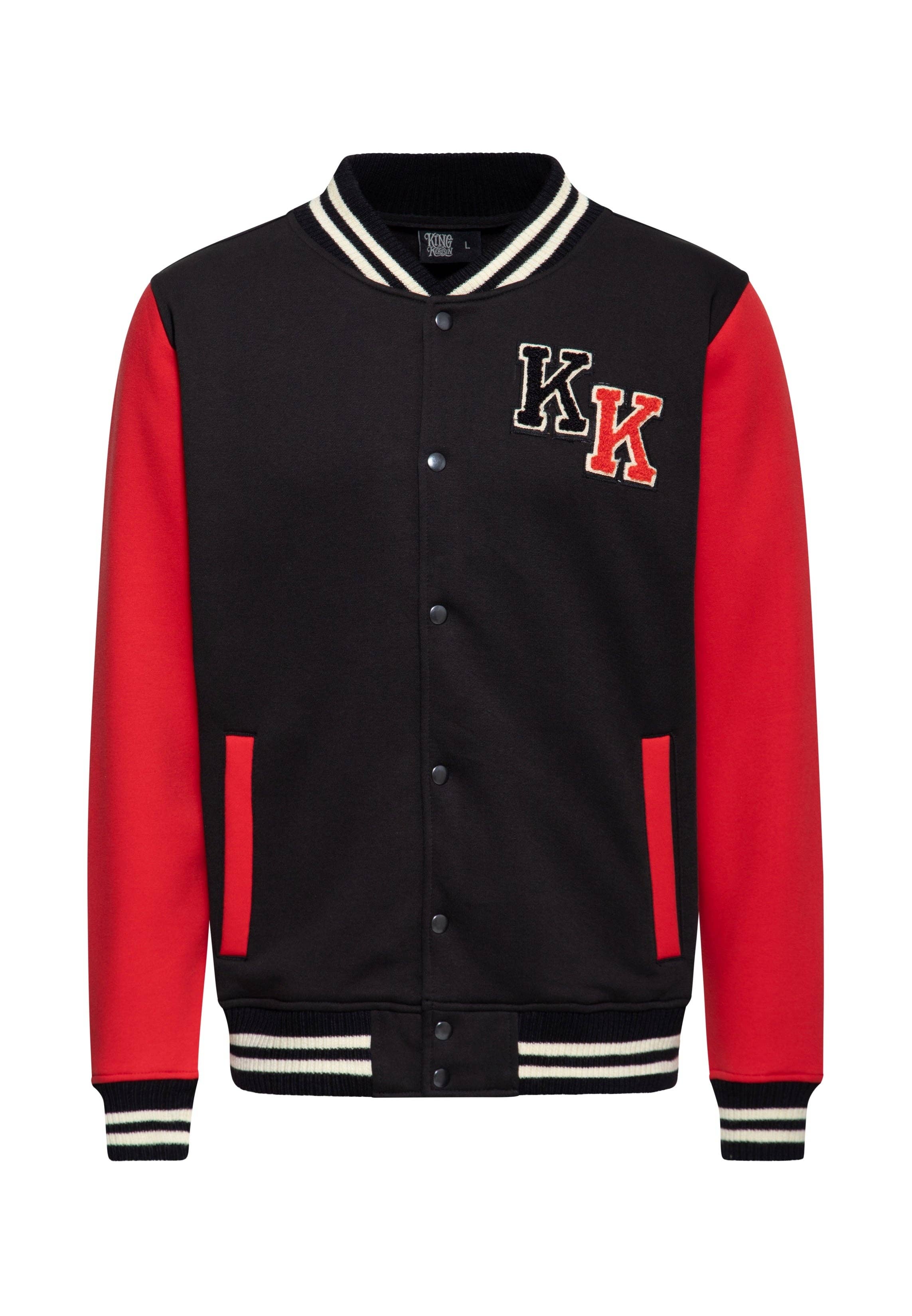 King Kerosin «Faster Than The Wind» Oldschool Retro Hot Rod Collegejacke - Schwarz