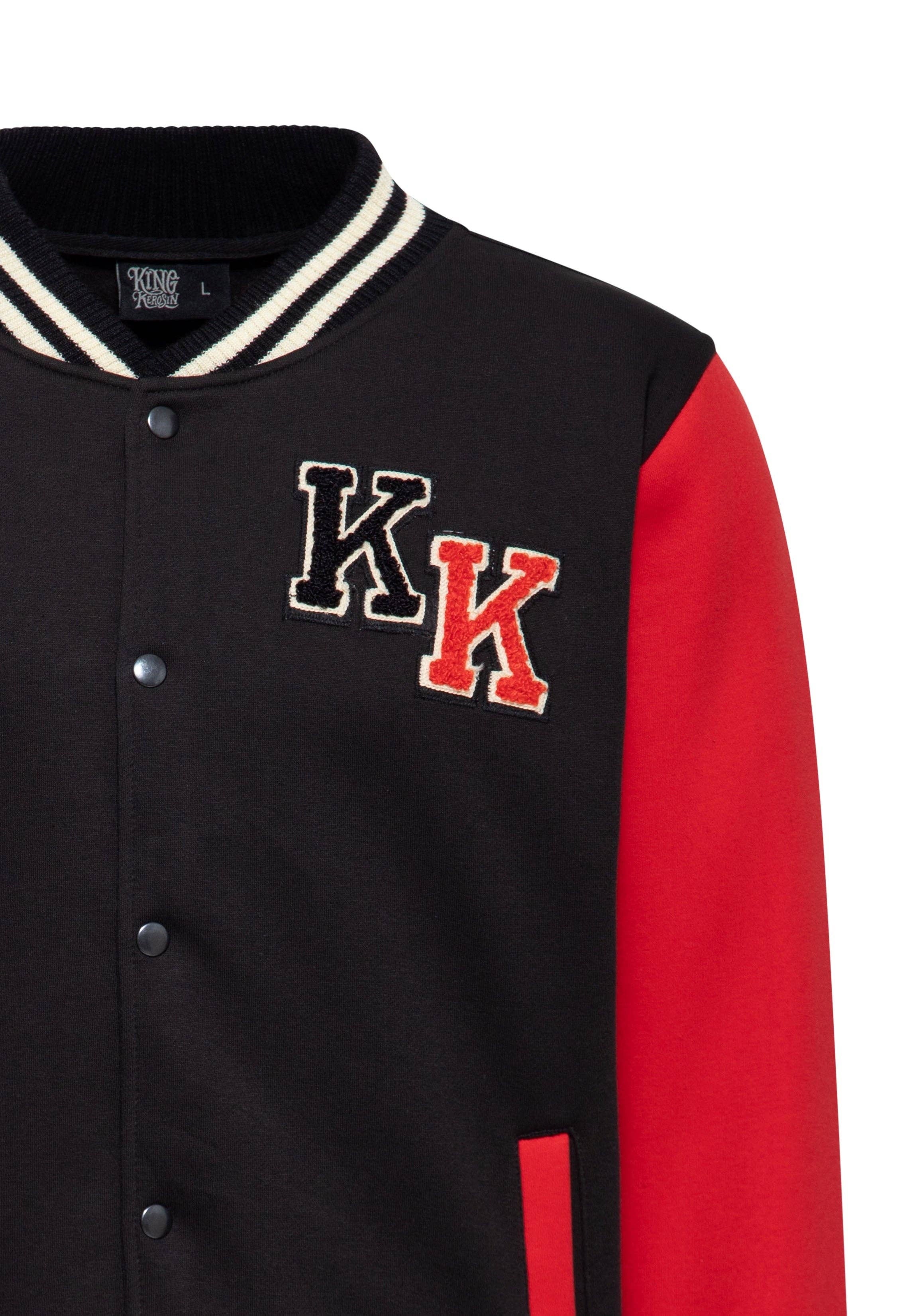 King Kerosin «Faster Than The Wind» Oldschool Retro Hot Rod Collegejacke - Schwarz