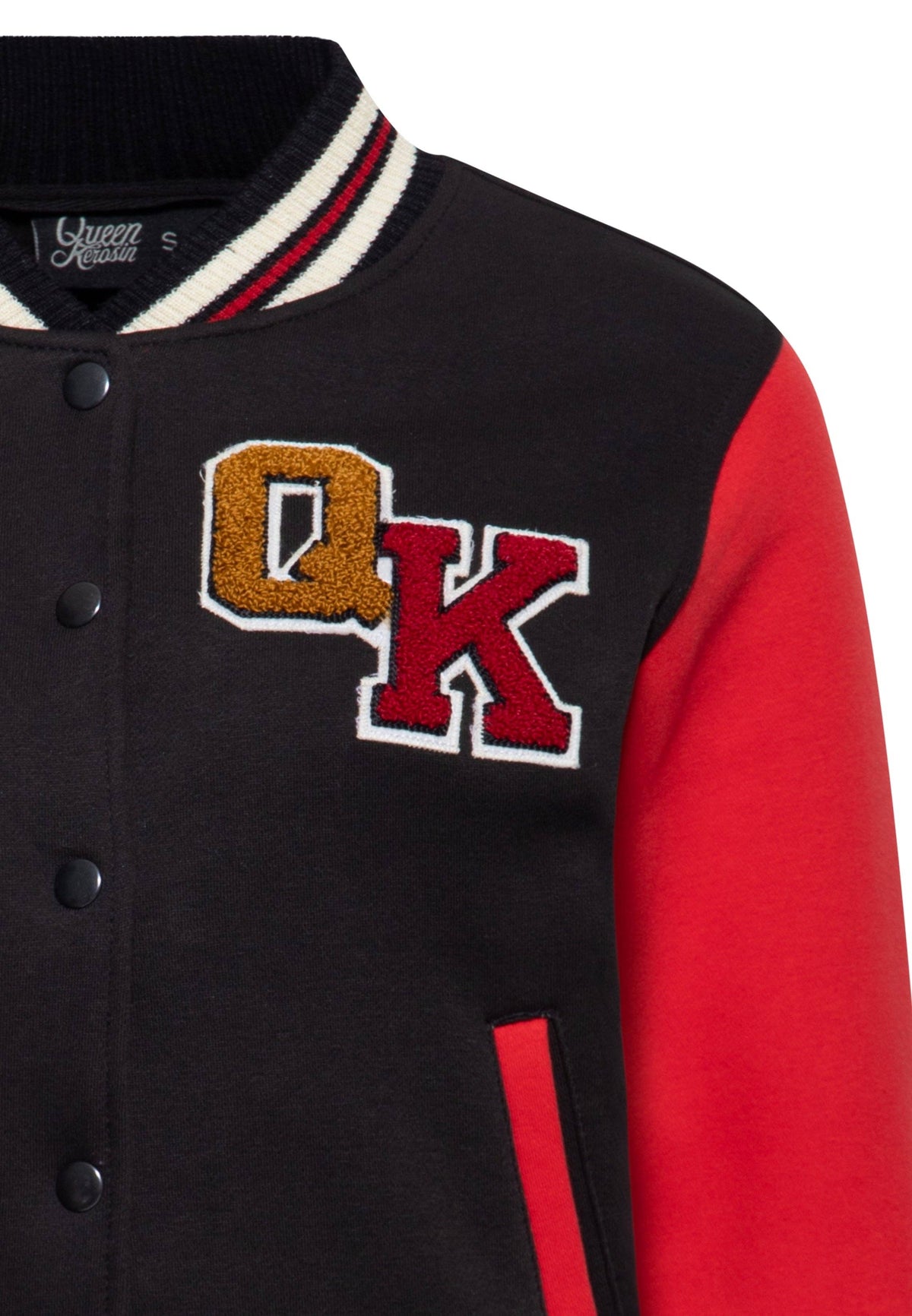 Queen Kersoin «We Can Do It» Western Pin Up Retro Oldschool Collegejacke - Schwarz