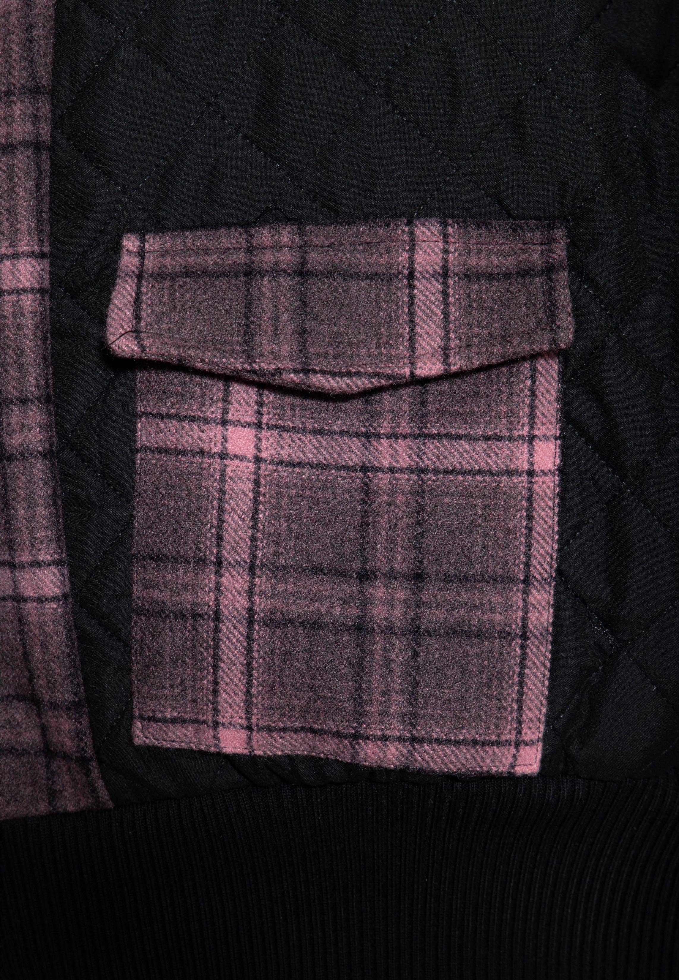 Queen Kerosin «Teddy Flanell» Vintage Karo Oldschool Teddykragen Fliegerjacke / Winterjacke