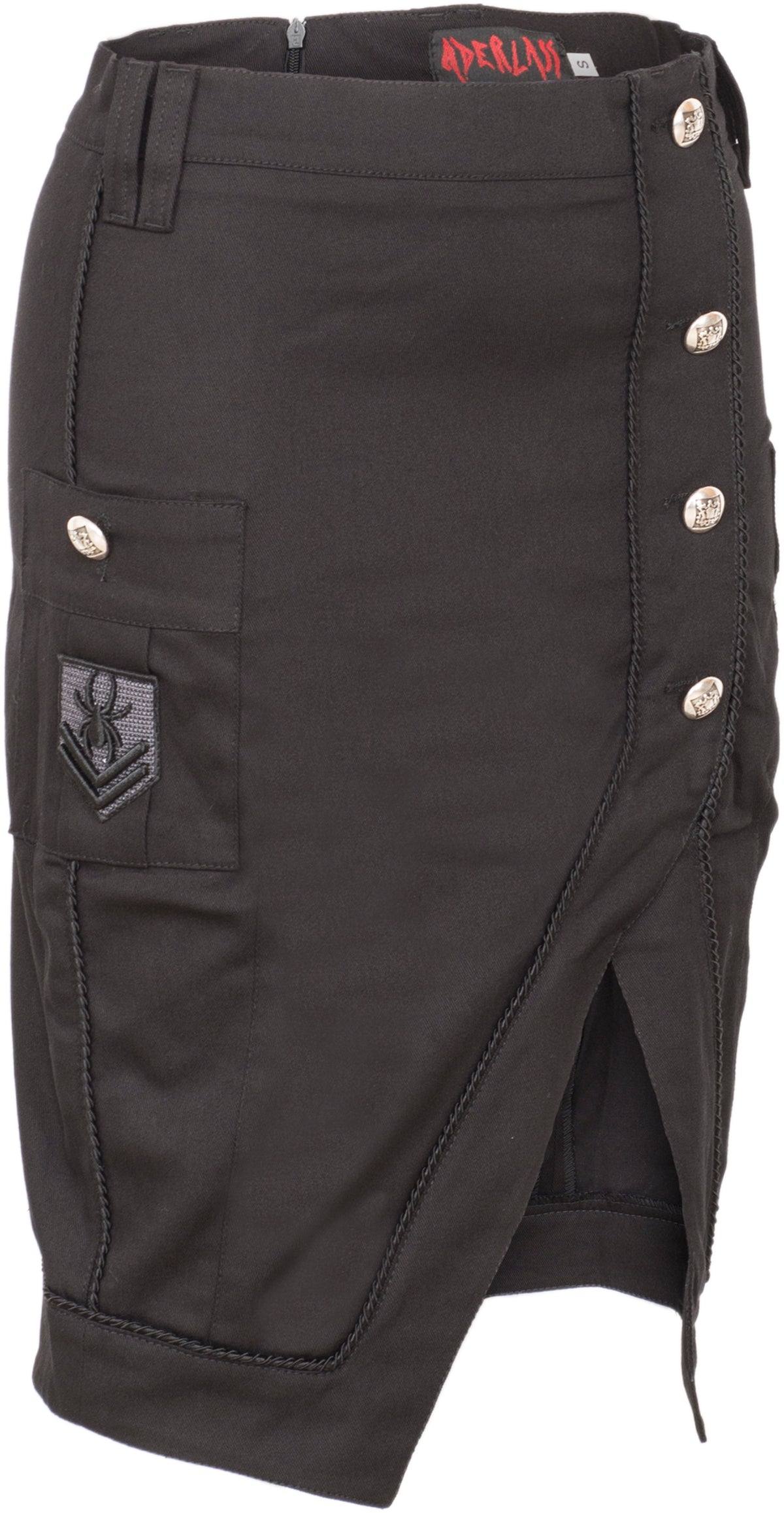 Aderlass_MILITARY_Buttoned_DENIM_Patch_PENCIL_Skirt_ROCK-2