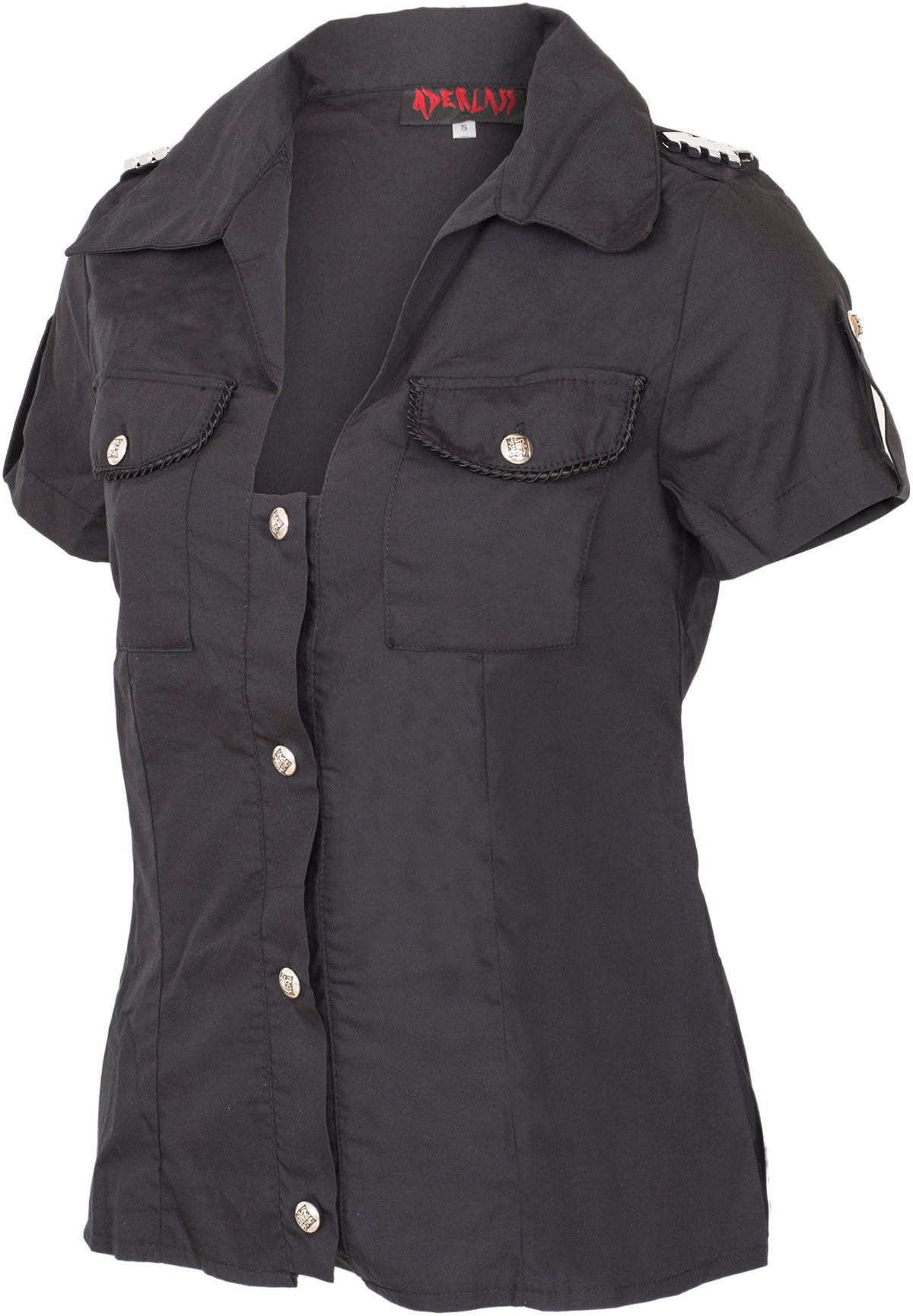 Aderlass_MILITARY_Denim_Black_BUTTONED_Oberteil_BLOUSE_Bluse-3