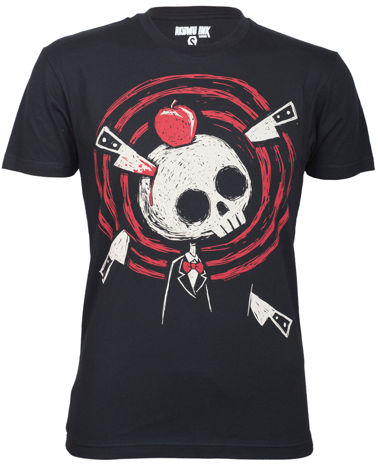 Akumu_Ink_HITS_AND_MISSES_Sideshow_Target_SKULL_Knife_Men_SHIRT_TShirt