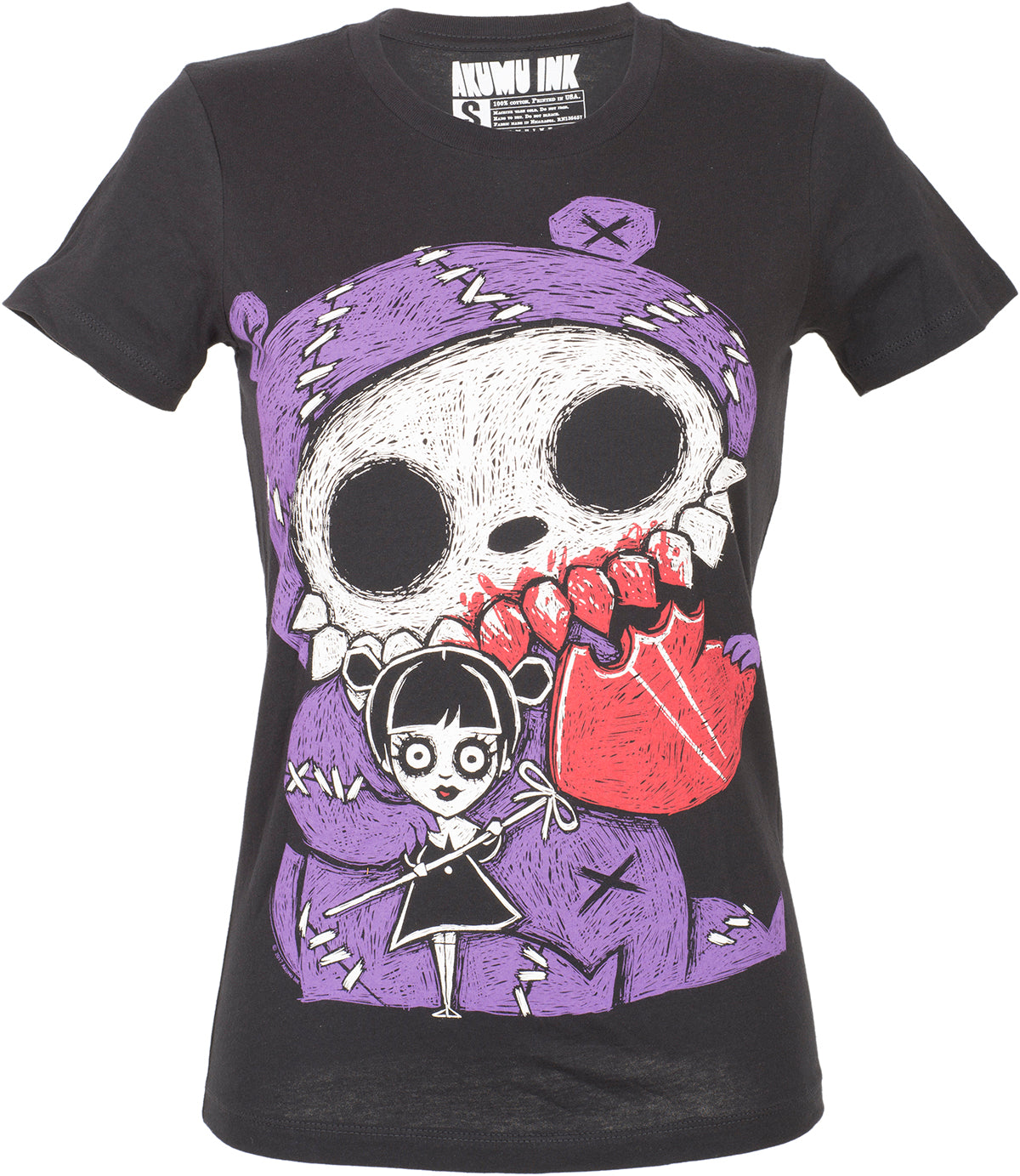 Akumu_Ink_MY_MONSTER_Teddy_Bear_Skull_Girl_Rundhals_WOMEN_SHIRT-19gX83WZc6cK3g