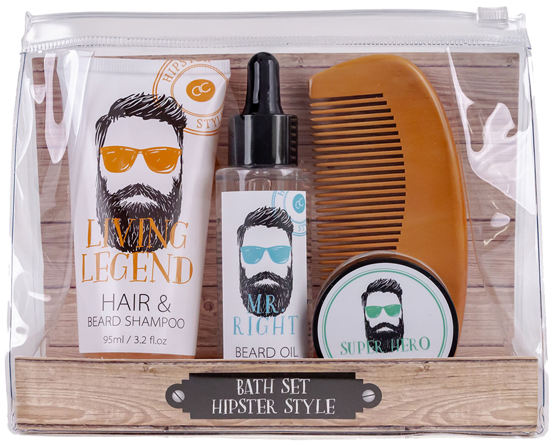Badeset_HIPSTER_STYLE_in_PVC-Tasche_-_Haar-_Bart_Shampoo_Bartwachs_Kamm_killer_kirsche_1