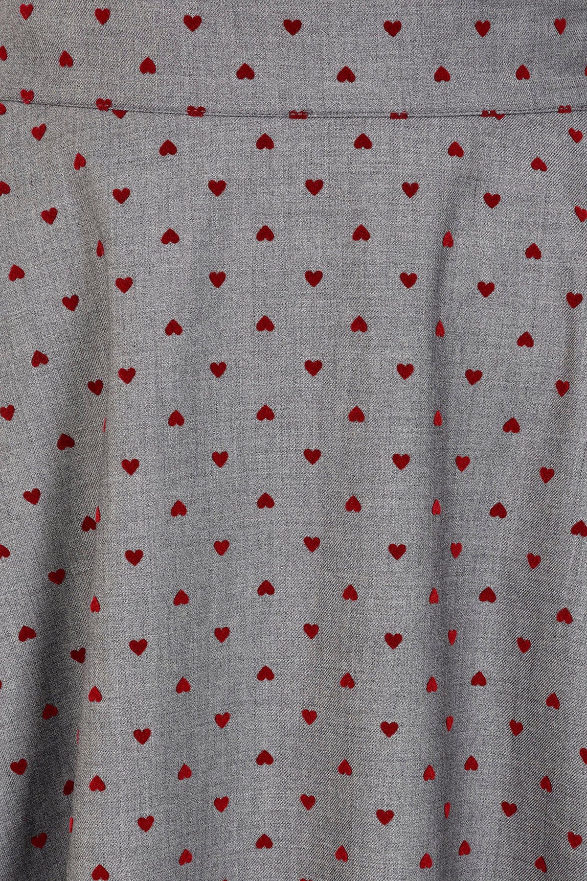 Banned «Annie Heart» Vintage 50s Flock-Herzen Swing Skirt / Rock - Grau