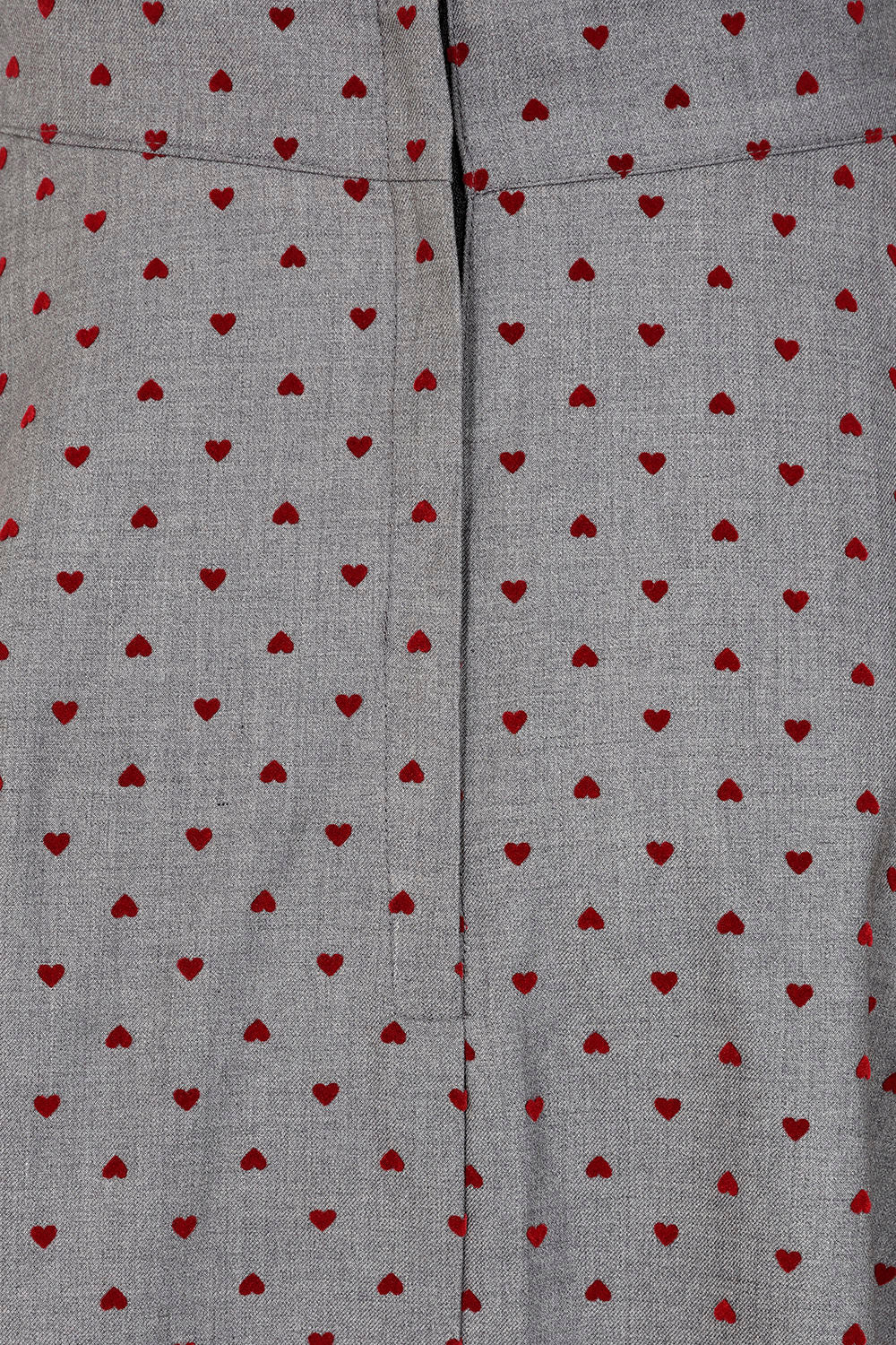 Banned «Annie Heart» Vintage 50s Flock-Herzen Swing Skirt / Rock - Grau