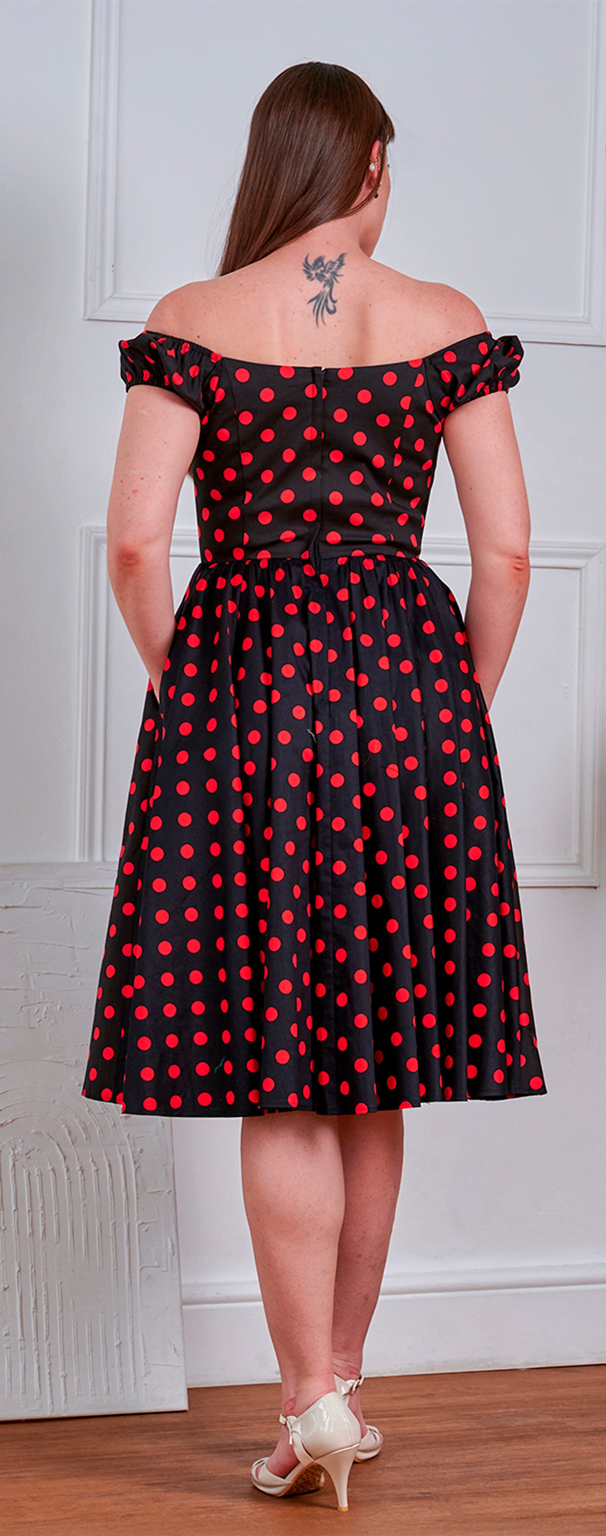 Banned «Black Marilyn Spot» Retro 50s Polka Dots Punkte Swing Dress / Kleid - Schwarz