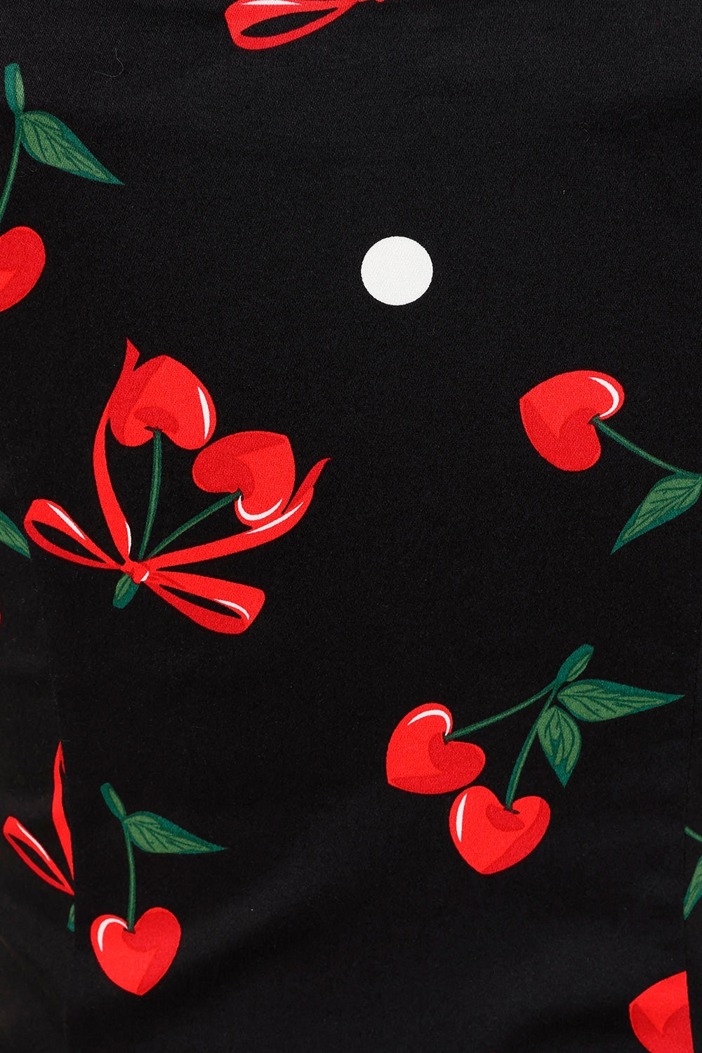 Banned «Cherries and Bows» Vintage 50s Kirschen Punkte Sweetheart Bluse / Top - Schwarz