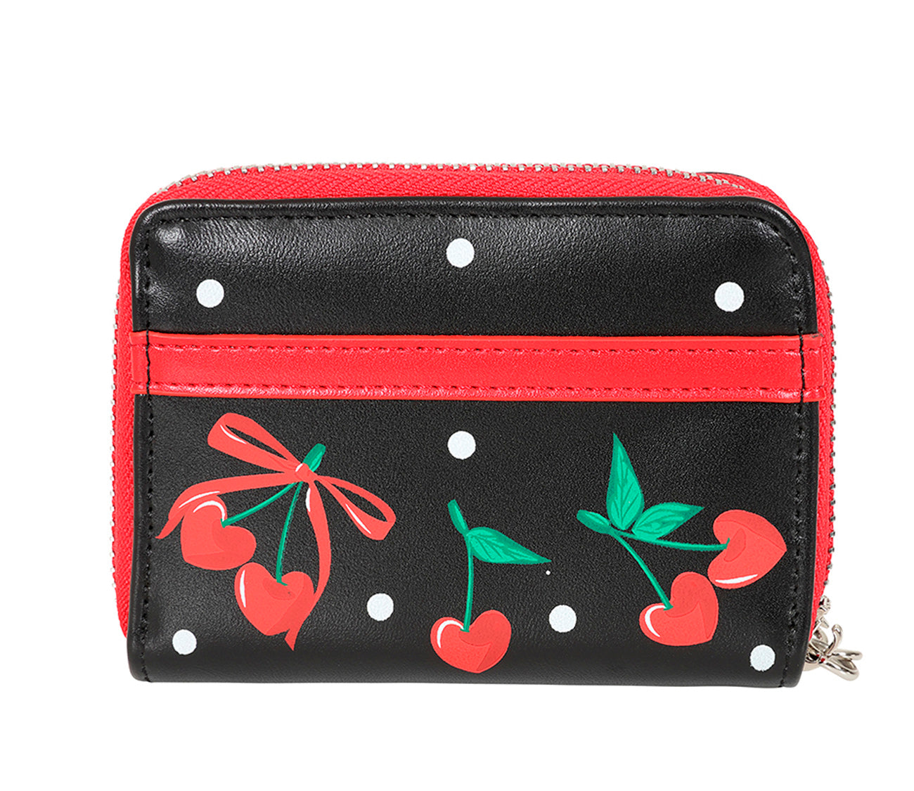 Banned «Cherries and Bows» Vintage Kirschen Punkte Geldbeutel /Geldbörse - Schwarz