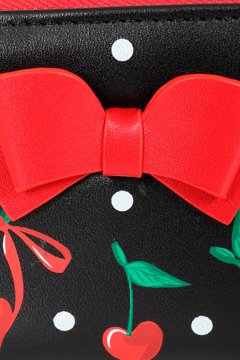 Banned «Cherries and Bows» Vintage Kirschen Punkte Geldbeutel /Geldbörse - Schwarz