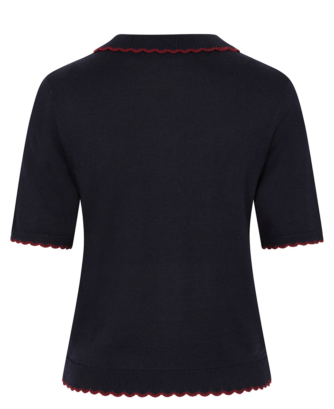 Banned «Penny Flower» Vintage Floral 1950s Cardigan / Strickjacke - Nachtblau