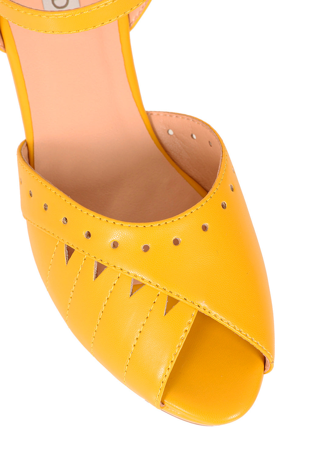Banned «Sunny Daze» Vintage Retro 40s Peep-Toe Sandal Wedges - Senfgelb
