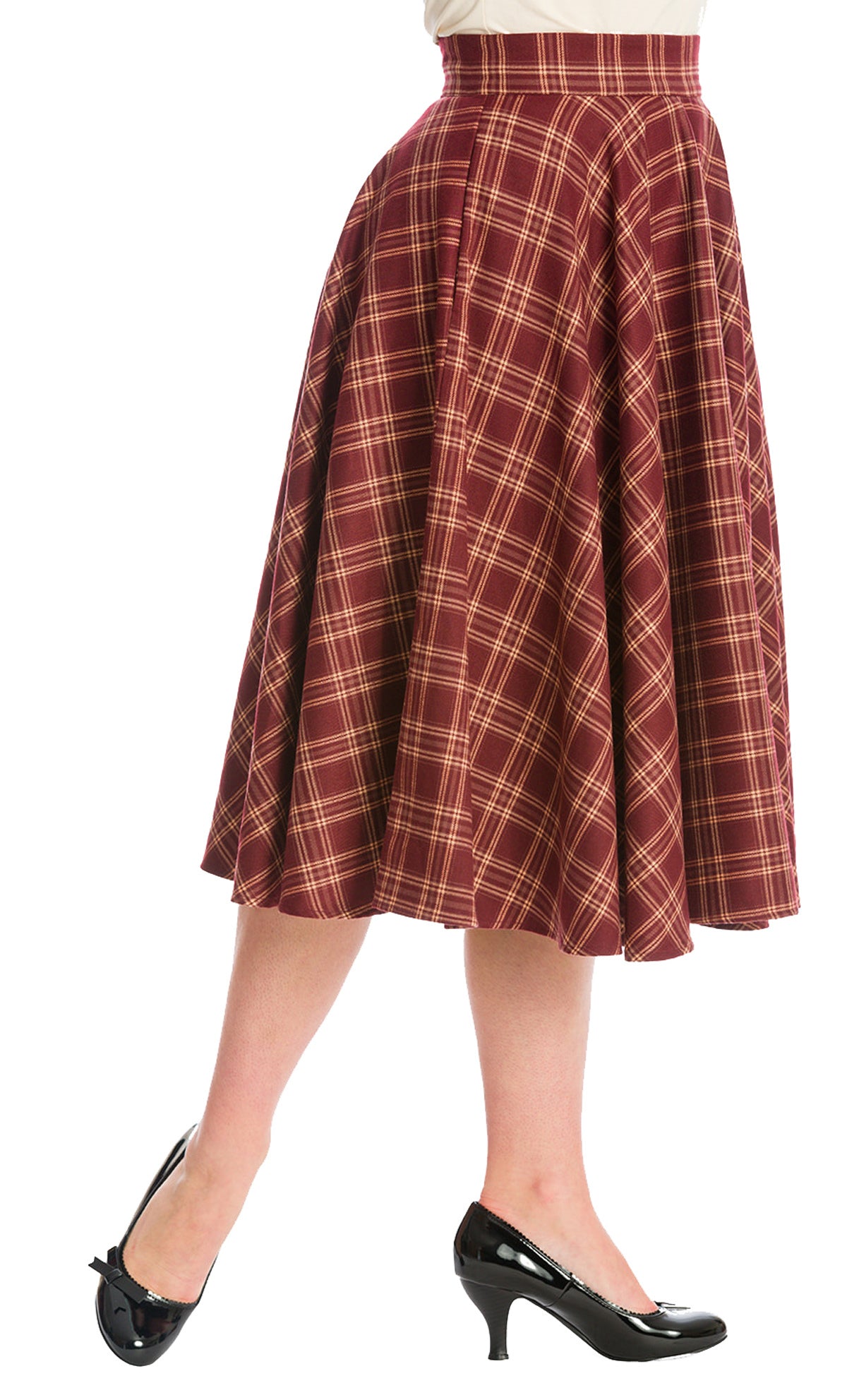 Banned_ADORE_HER_Vintage_Check_Tartan_Karo_High_Waist_50s_SWING_SKIRT_Tellerrock_Weinrot-3