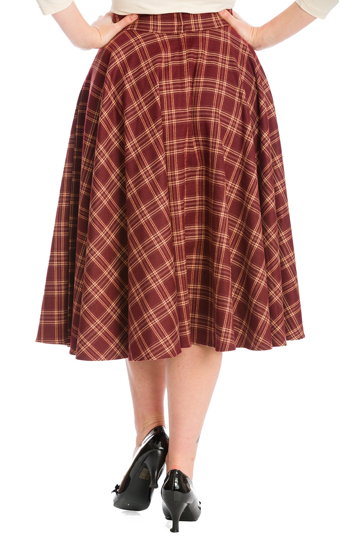 Banned_ADORE_HER_Vintage_Check_Tartan_Karo_High_Waist_50s_SWING_SKIRT_Tellerrock_Weinrot-4