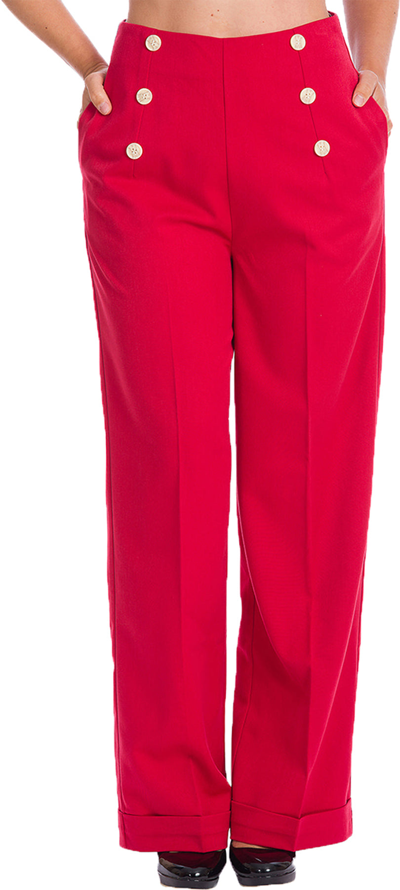 Banned_ADVENTURES_AHEAD_Vintage_High_Waisted_MARLENE_Hose_Trousers_Rot_killer_kirsche