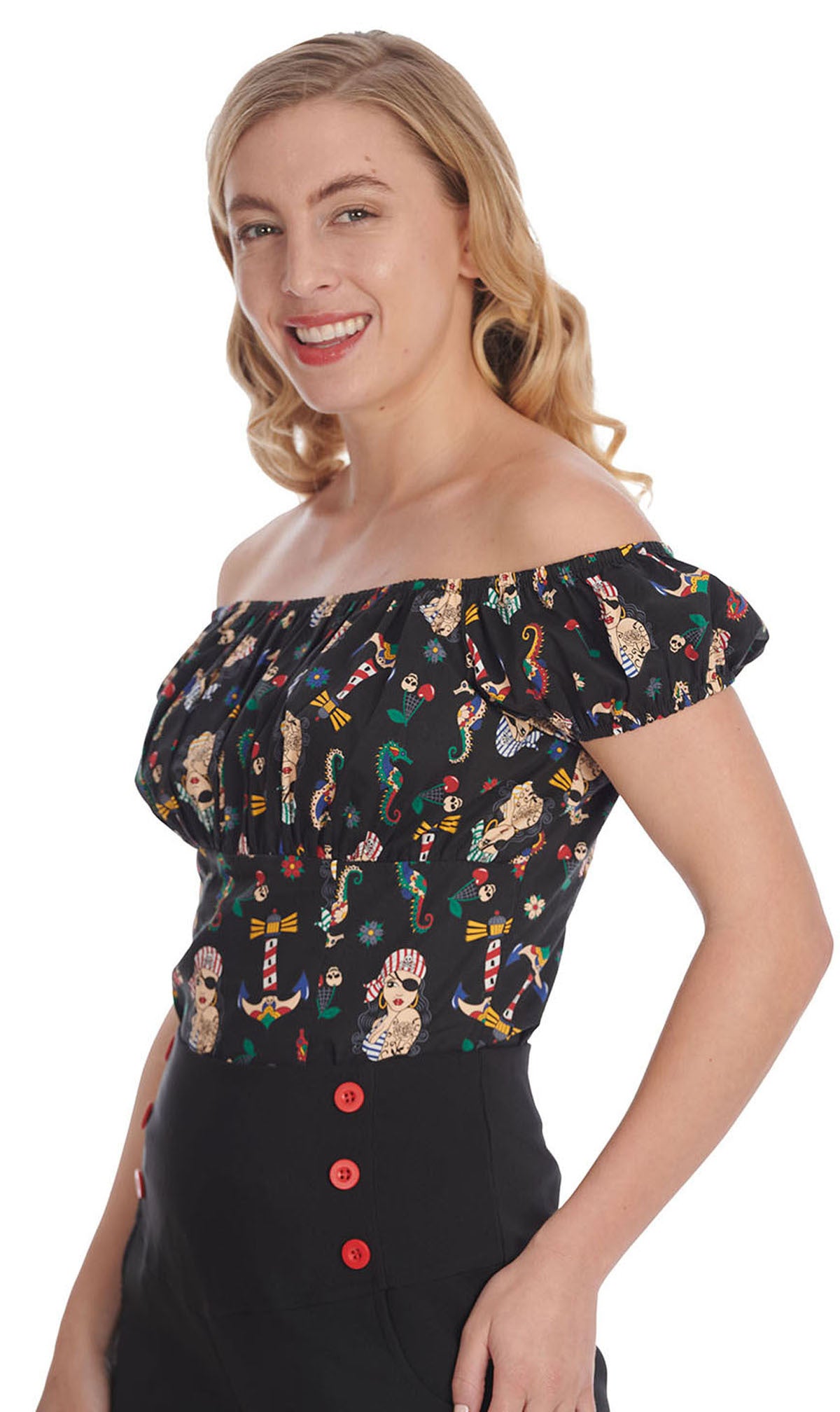 Banned_ANCHOR_PIN_UP_Retro_Sailor_Oldschool_Tattoo_Puffrmel_BLUSE_Oberteil-2xQVOSFlXm1JwI