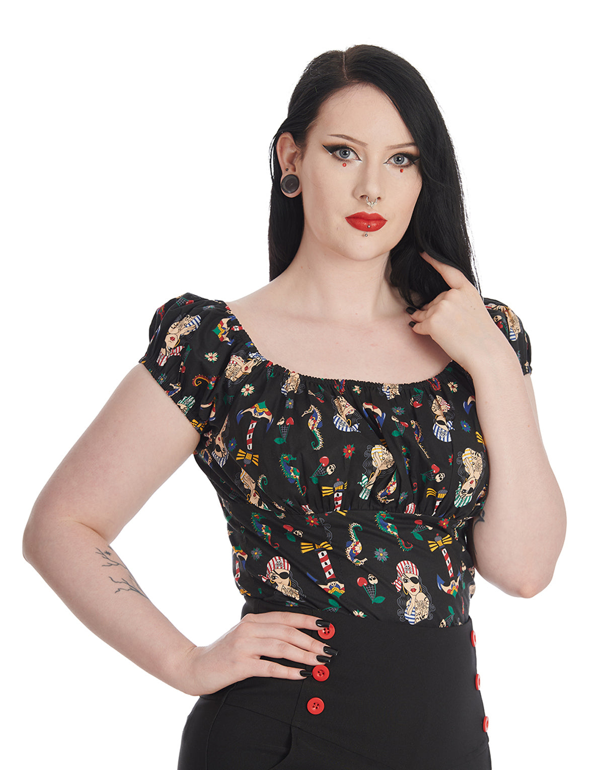 Banned_ANCHOR_PIN_UP_Retro_Sailor_Oldschool_Tattoo_Puffrmel_BLUSE_Oberteil-3VG9vnOmzOGYvt