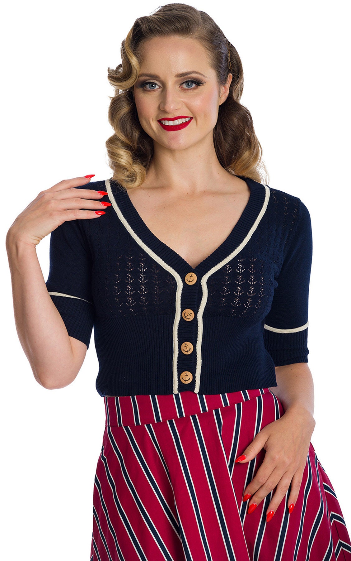 Banned_BOAT_CLUB_Vintage_MARITIME_Kurzarm_CARDIGAN_Strickjacke_killer_kirsche_1