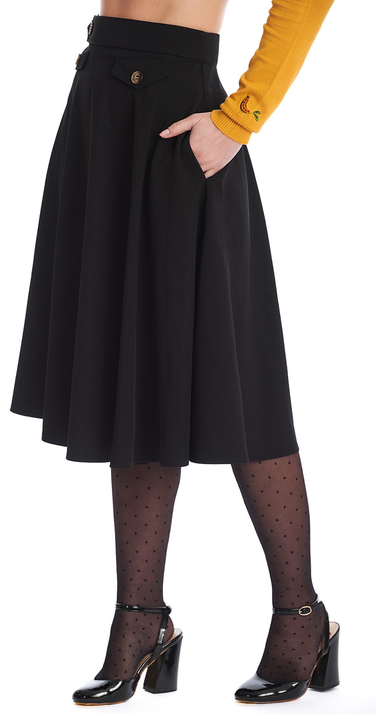 Banned_BOOK_CLUB_Vintage_Classic_Buttoned_Tellerrock_SWING_SKIRT_Schwarz-3