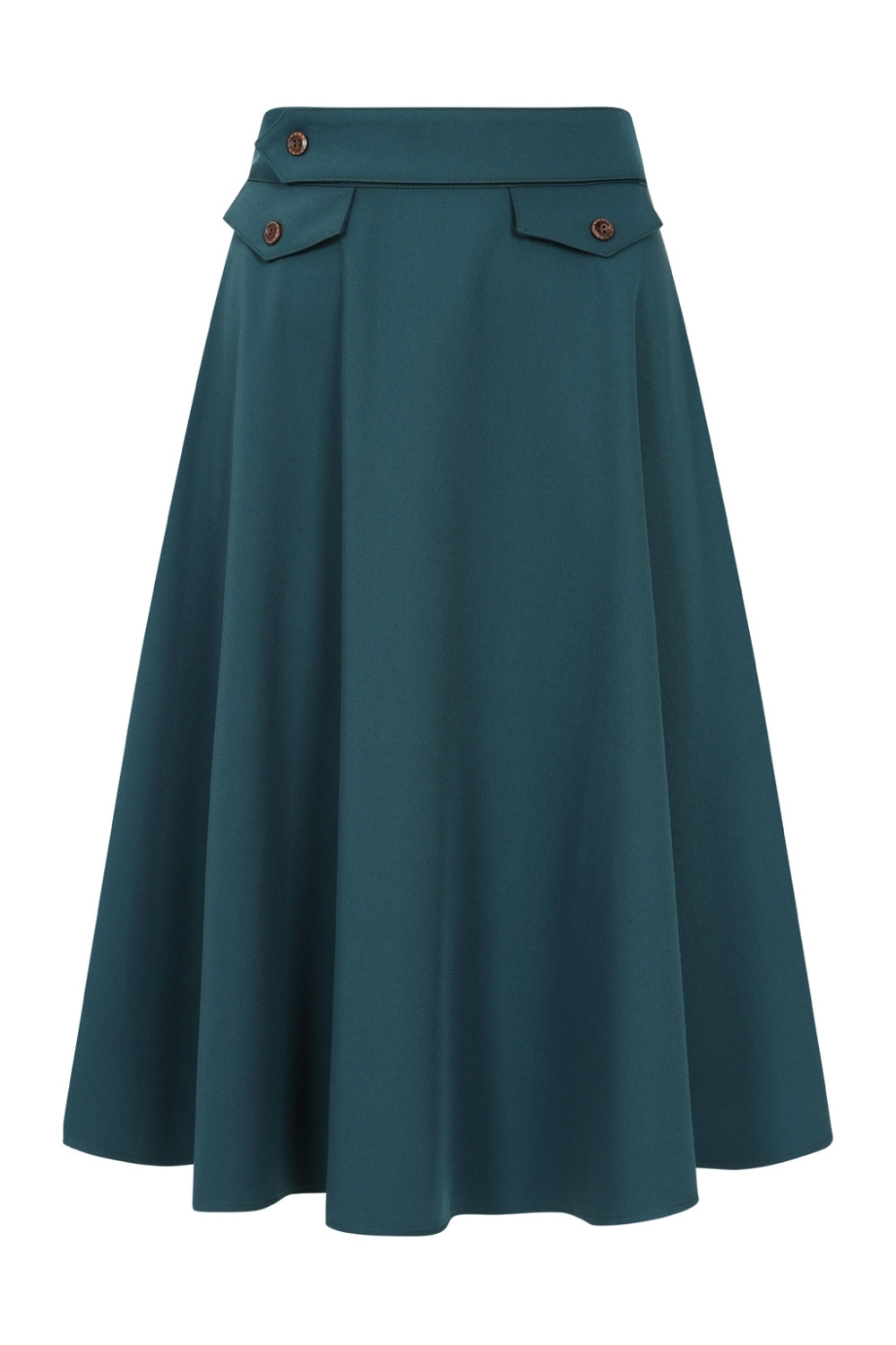 Banned_BOOK_CLUB_Vintage_Classic_Buttoned_Tellerrock_SWING_SKIRT_Teal-1