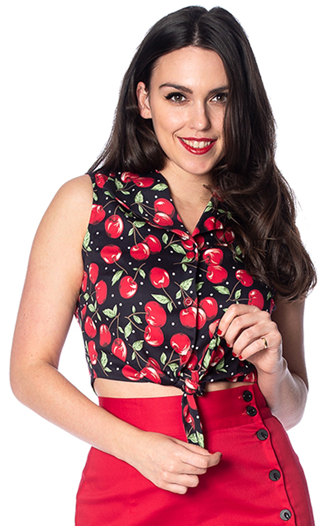 Banned_CHERRY_SODA_50s_KIRSCHEN_Polka_Dot_Buttoned_V-Neck_TIE_SHIRT_Bluse_killer_kirsche_1TTq3HOrkHmQm7