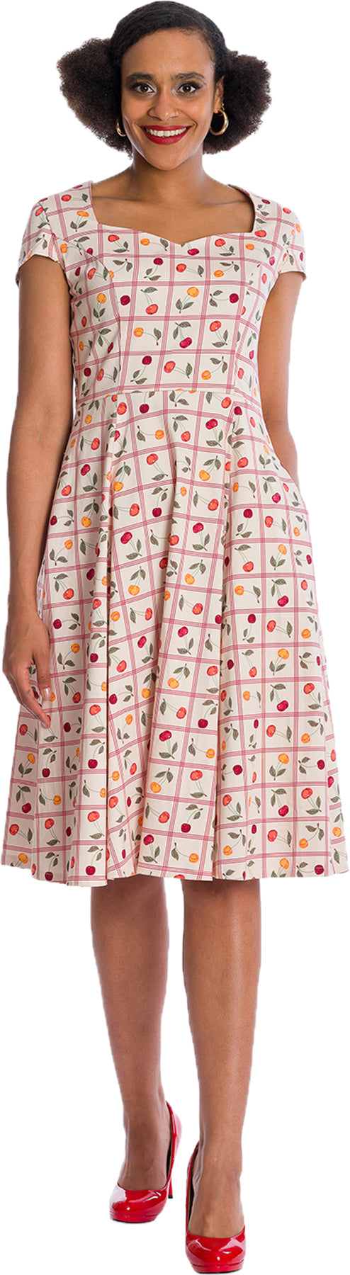 Banned_COUNTRY_CHERRY_Kirschen_KARO_Check_Kurzarm_50s_SWING_DRESS_Kleid_Killer_Kirsche-1