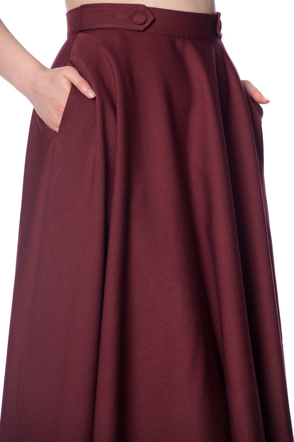 Banned_DI_DI_High_Waist_BASIC_50s_Teller-SWING_SKIRT_Rock_-_Weinrot_killer_kirsche_4