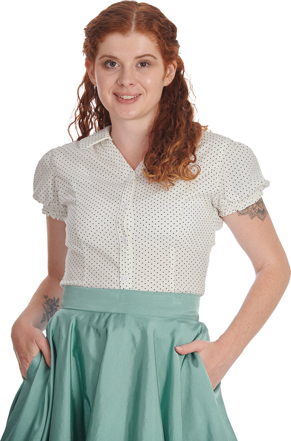 Banned_DOLLY_POLKA_DOT_Vintage_PUNKTE_Kurzarm_BLUSE_Oberteil_killer_kirsche_1