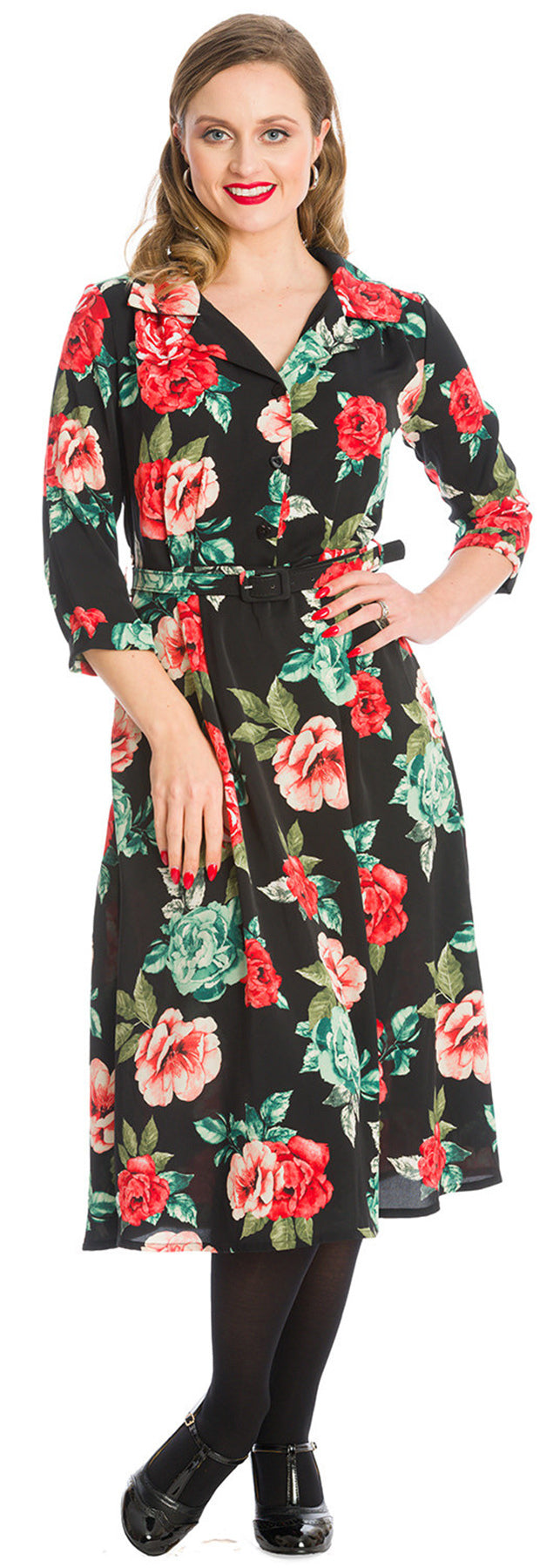 Banned_FEVENING_ROSE_Rosen_Langarm_50s_A-Linie_SWING_DRESS_Kleid_killer_kirsche_2rlEmbbNxF8RLL