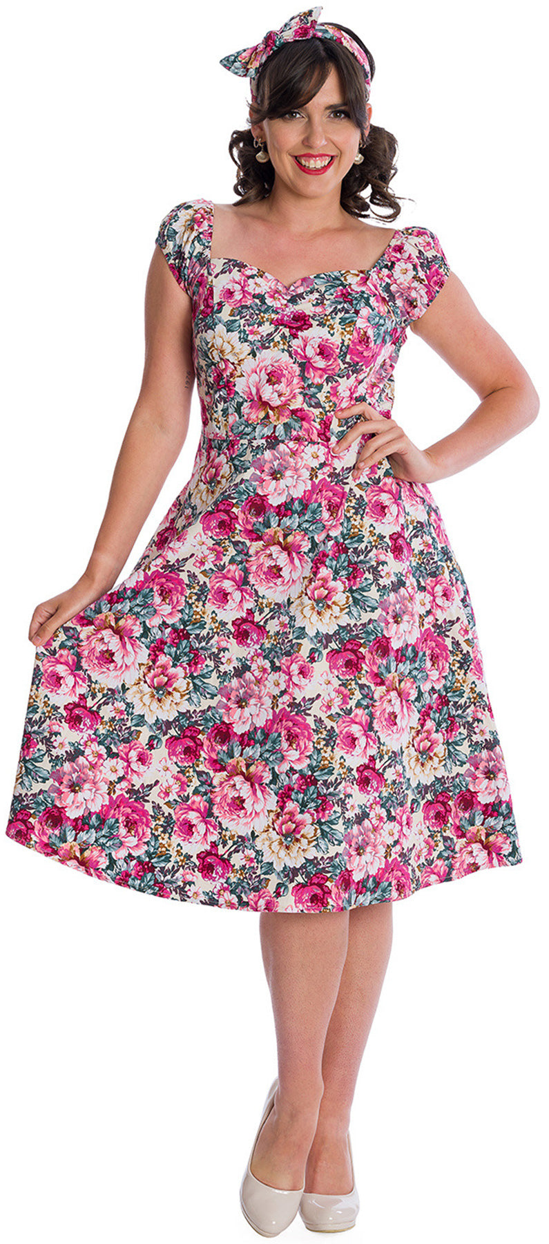 Banned_FLOWER_SHOW_Vintage_FLOWERS_Blumen_Kurzarm_50s_SWING_DRESS_Kleid_-_Plus_Size_killer_kirsche_1vFTHUUZBanVRn