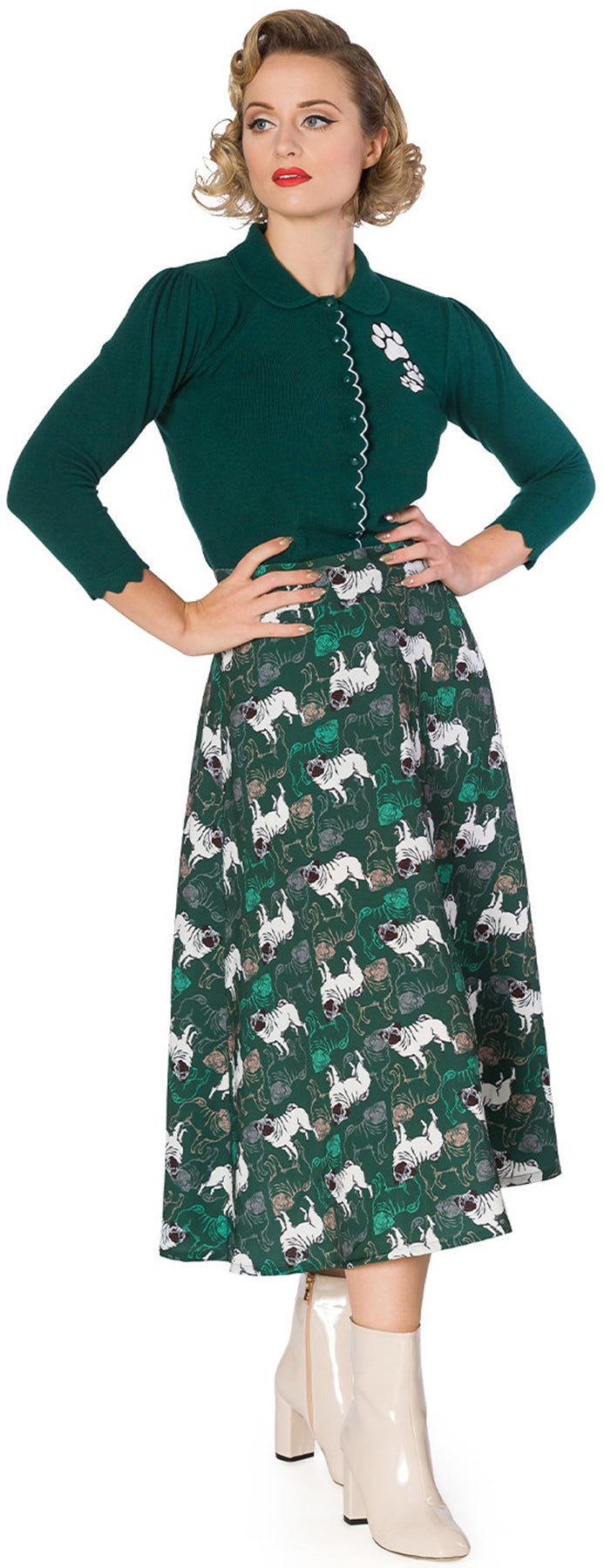 Banned_FOOT_PRINT_Vintage_PAW_Pfoten_Scalloped_50s_CARDIGAN_Strickjacke_killer_kirsche_4