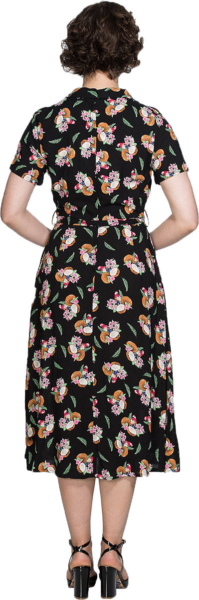 Banned_FRUIT_DAYS_Tropical_COCONUT_Papagei_Hawaii_V-Neck_DRESS_Kleid-2Mef1uQ1DHufpq