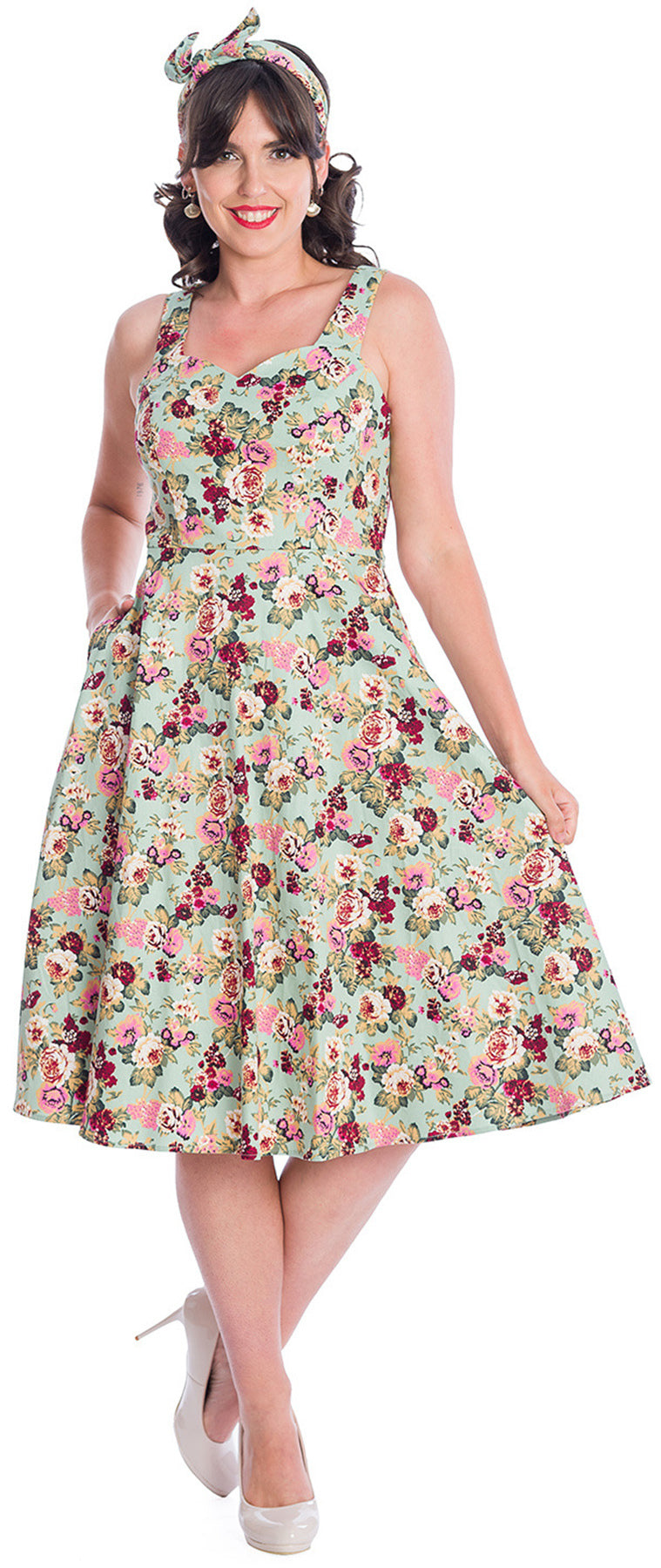 Banned_GARDEN_GREEN_Vintage_FLOWERS_Retro_TRaeGER_SWING_Dress_KLEID_killer_kirsche_1