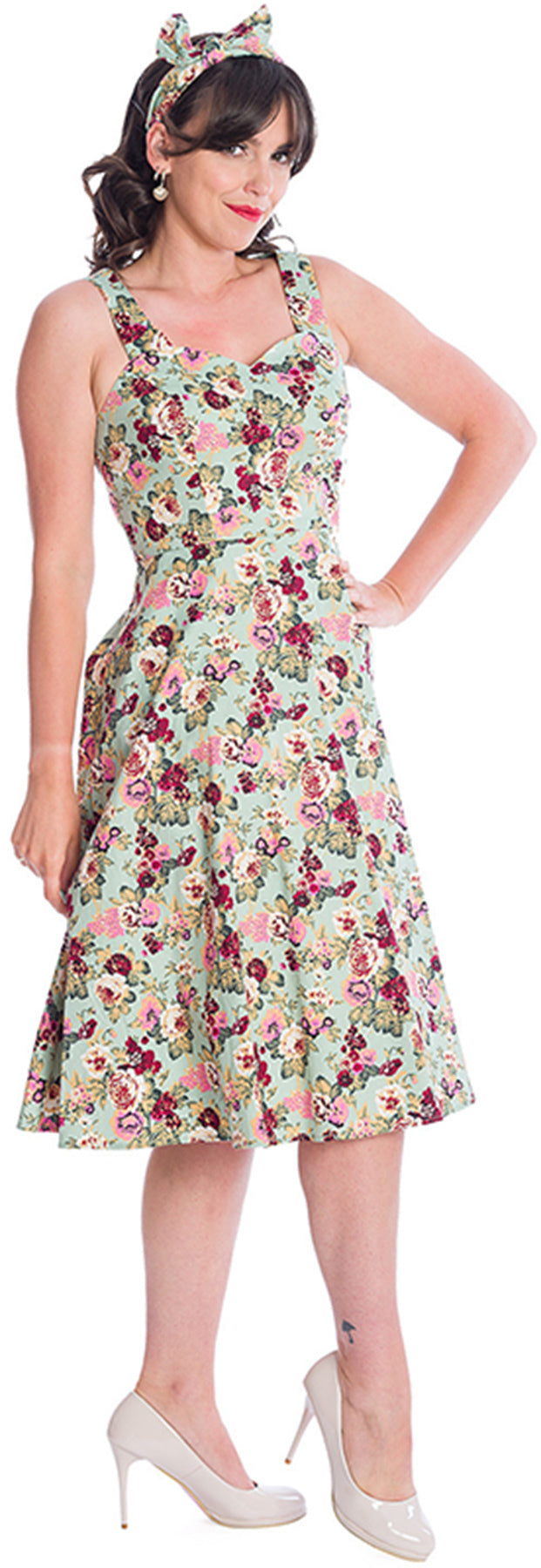 Banned_GARDEN_GREEN_Vintage_FLOWERS_Retro_TRaeGER_SWING_Dress_KLEID_killer_kirsche_2