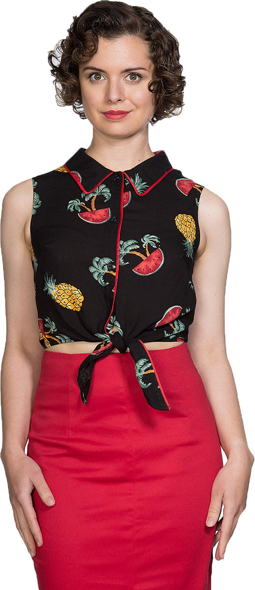 Banned_GETTING_FRUITY_Ananas_Wassermelone_Palmen_HEMD_BLUSE_Tie_Shirt-1