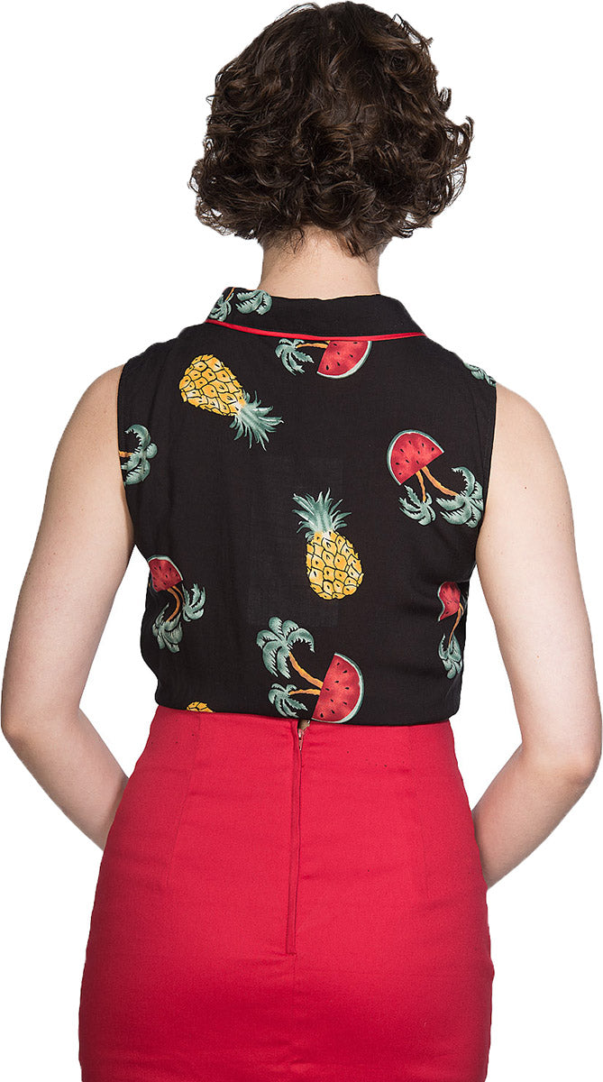 Banned_GETTING_FRUITY_Ananas_Wassermelone_Palmen_HEMD_BLUSE_Tie_Shirt-2
