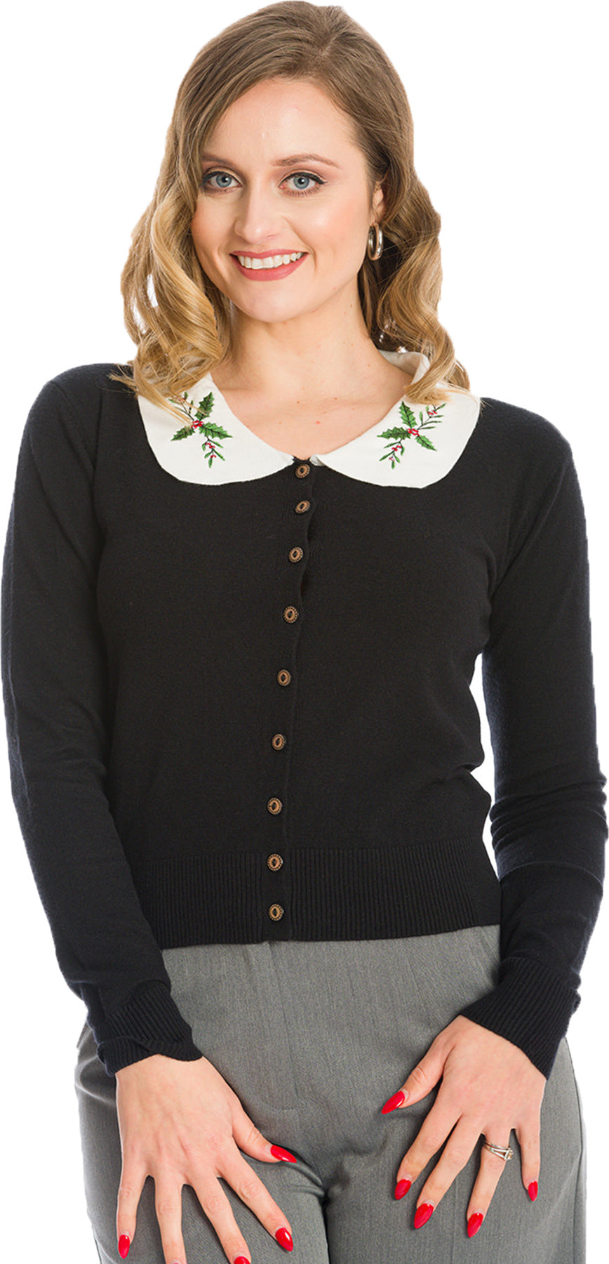 Banned_HAPPY_HOLLY_BERRY_Bubikragen_Stickerei_CARDIGAN_Strickjacke_Schwarz_Killer_Kirsche-1uiGtG4JY8uM3W