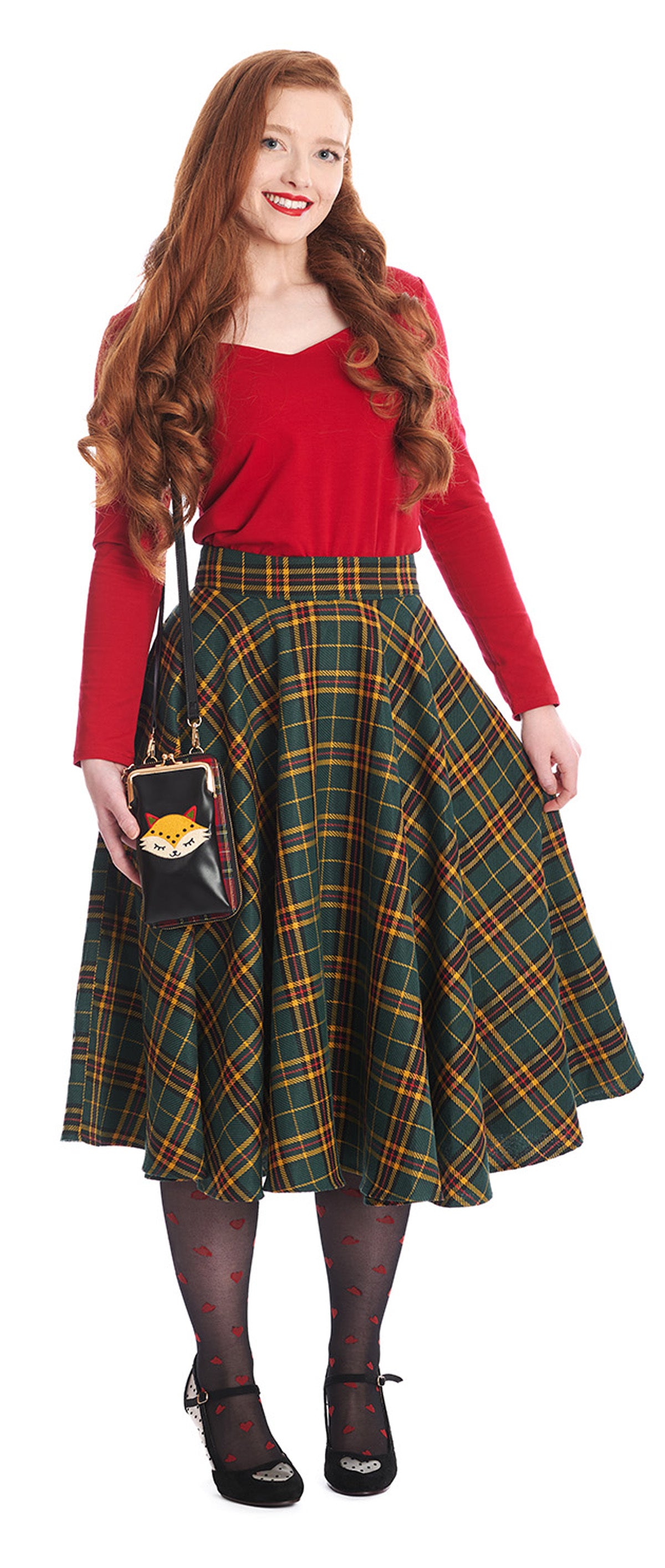 Banned_HIGHLAND_GREEN_Vintage_Check_Tartan_Karo_50s_SWING_SKIRT_Tellerrock-2